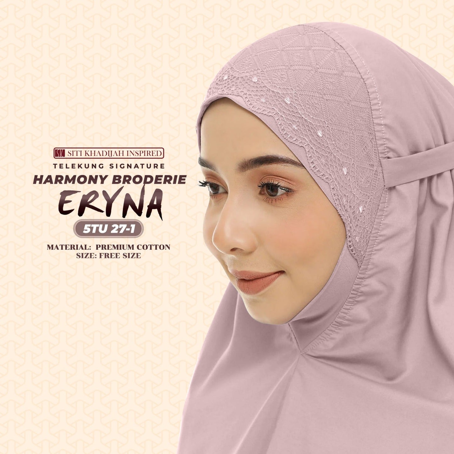 Telekung Inspired SK Harmony Broderie Eryna Collection Free Woven bag (5TU)