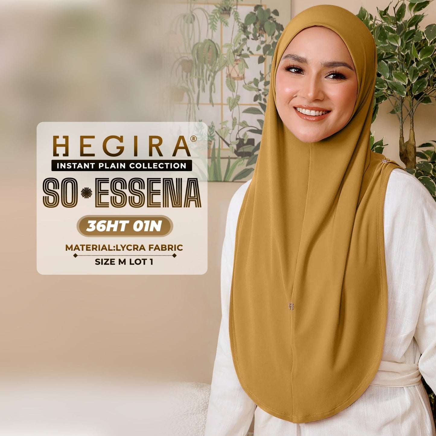 Hegira Hijab Inspired SO-Essena Instant Plain Collection (36HT)