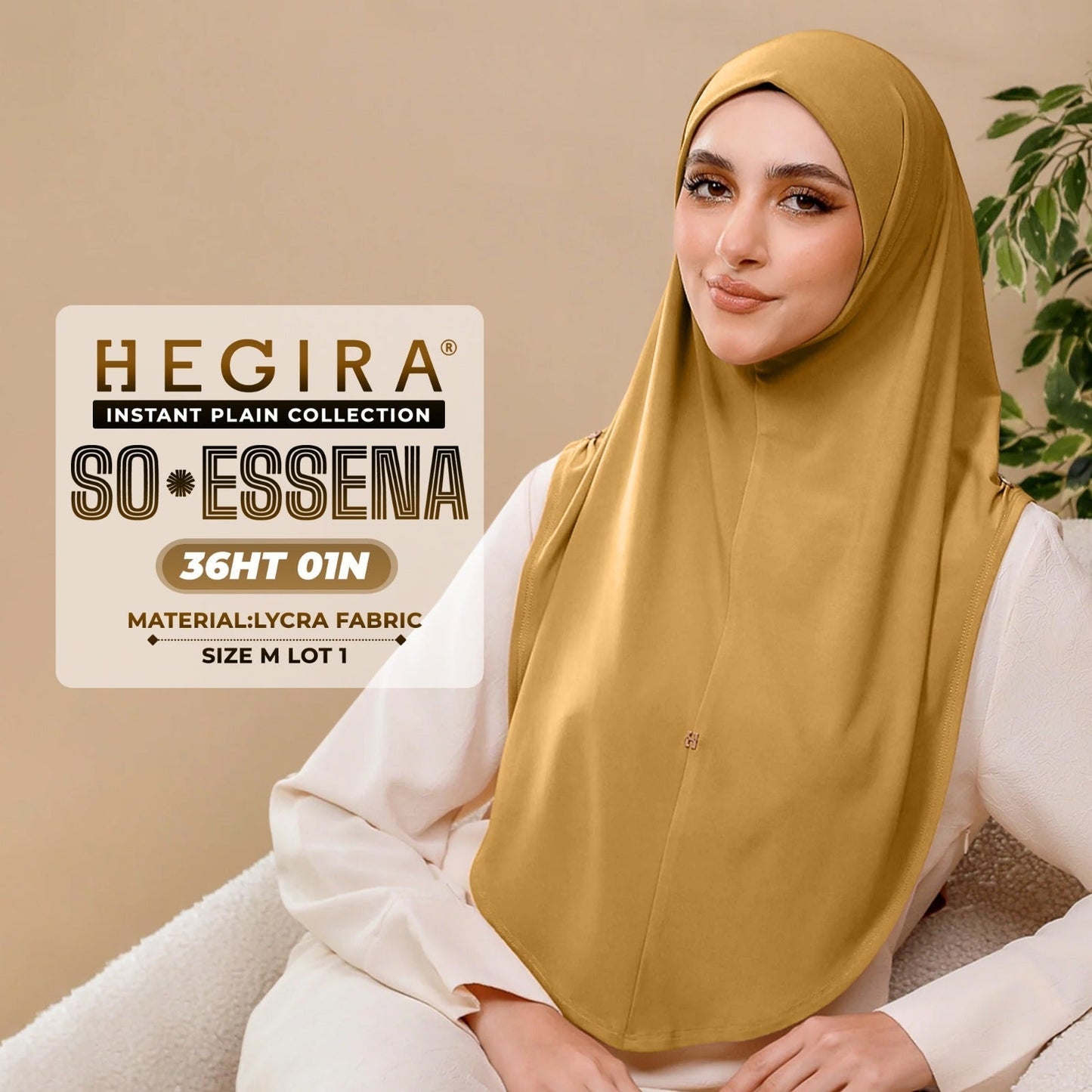 Hegira Hijab Inspired SO-Essena Instant Plain Collection (36HT)