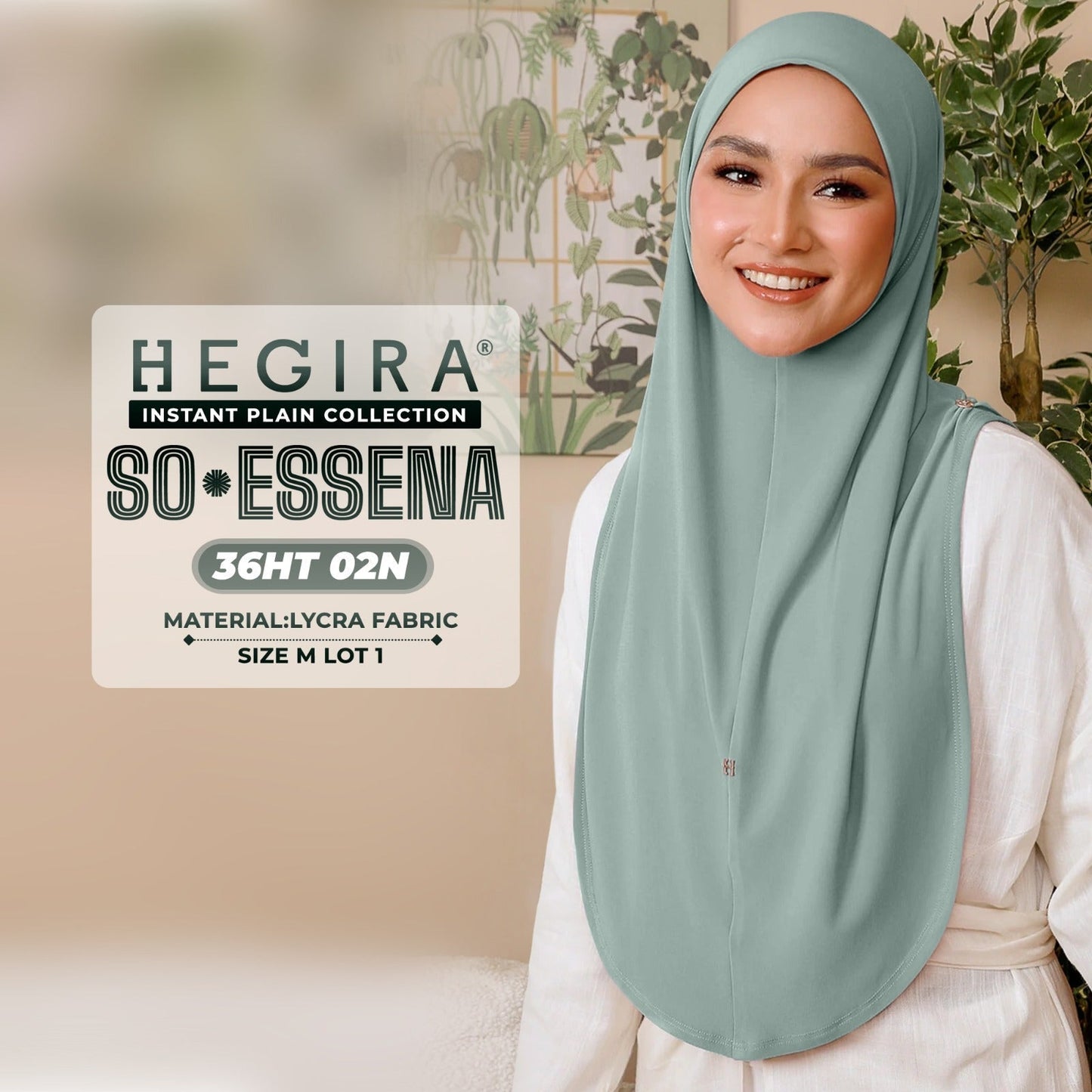 Hegira Hijab Inspired SO-Essena Instant Plain Collection (36HT)