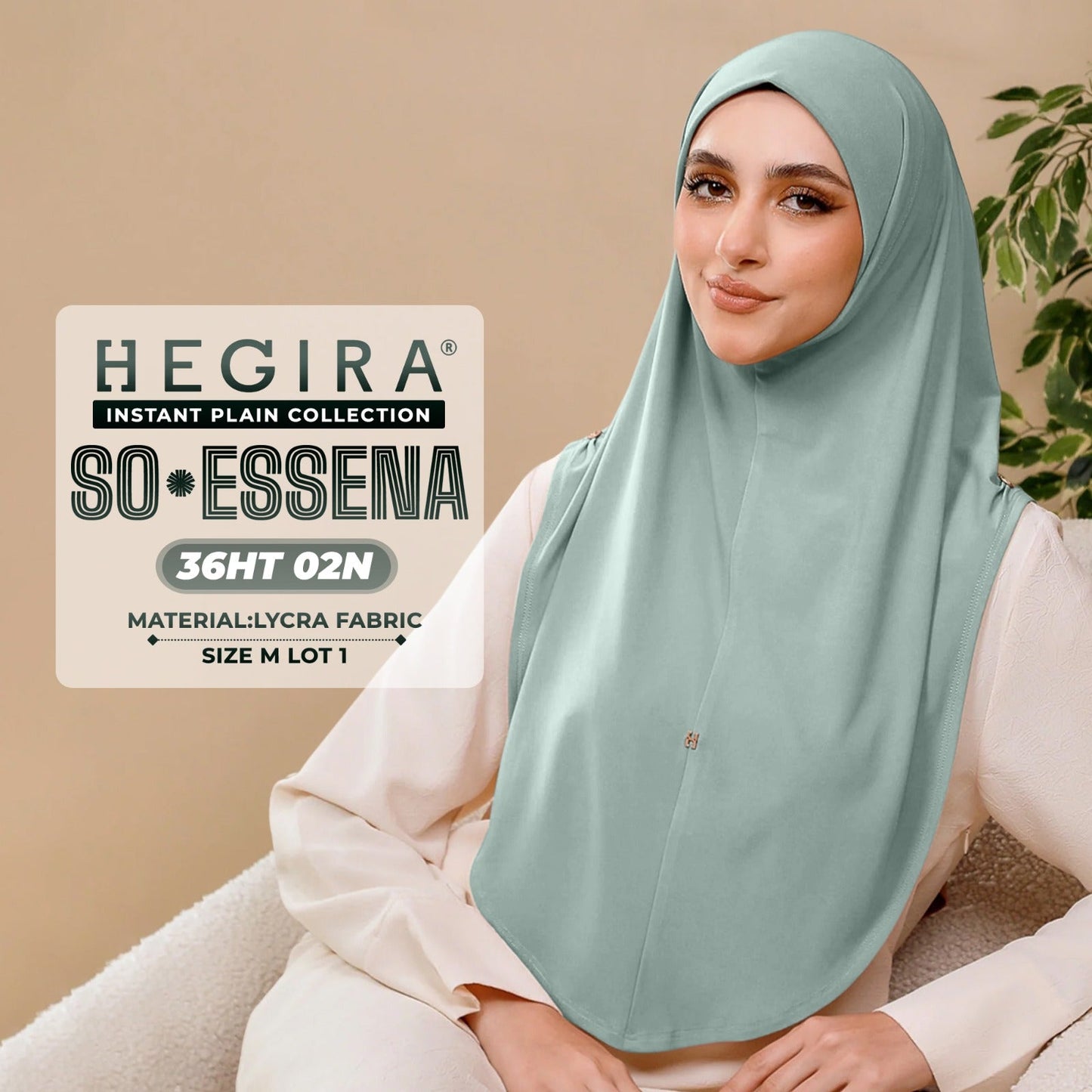 Hegira Hijab Inspired SO-Essena Instant Plain Collection (36HT)