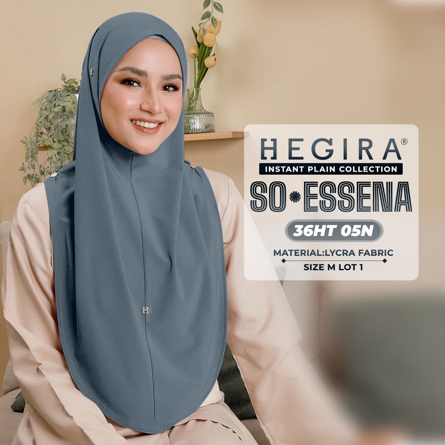 Hegira Hijab Inspired SO-Essena Instant Plain Collection (36HT)