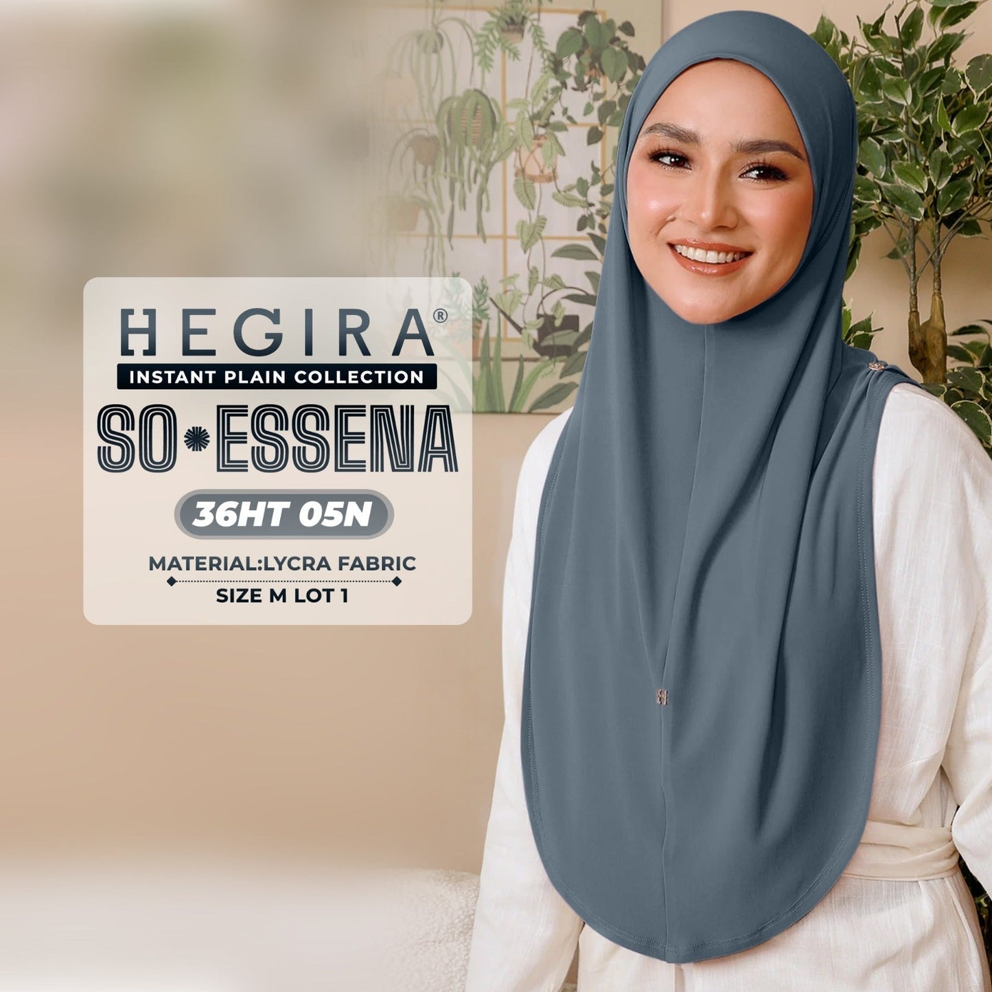 Hegira Hijab Inspired SO-Essena Instant Plain Collection (36HT)