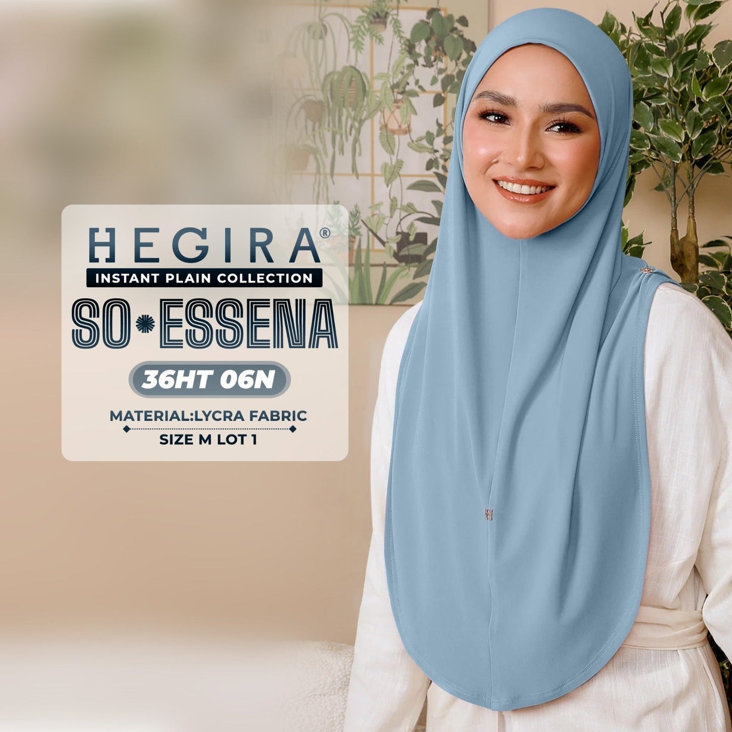 Hegira Hijab Inspired SO-Essena Instant Plain Collection (36HT)
