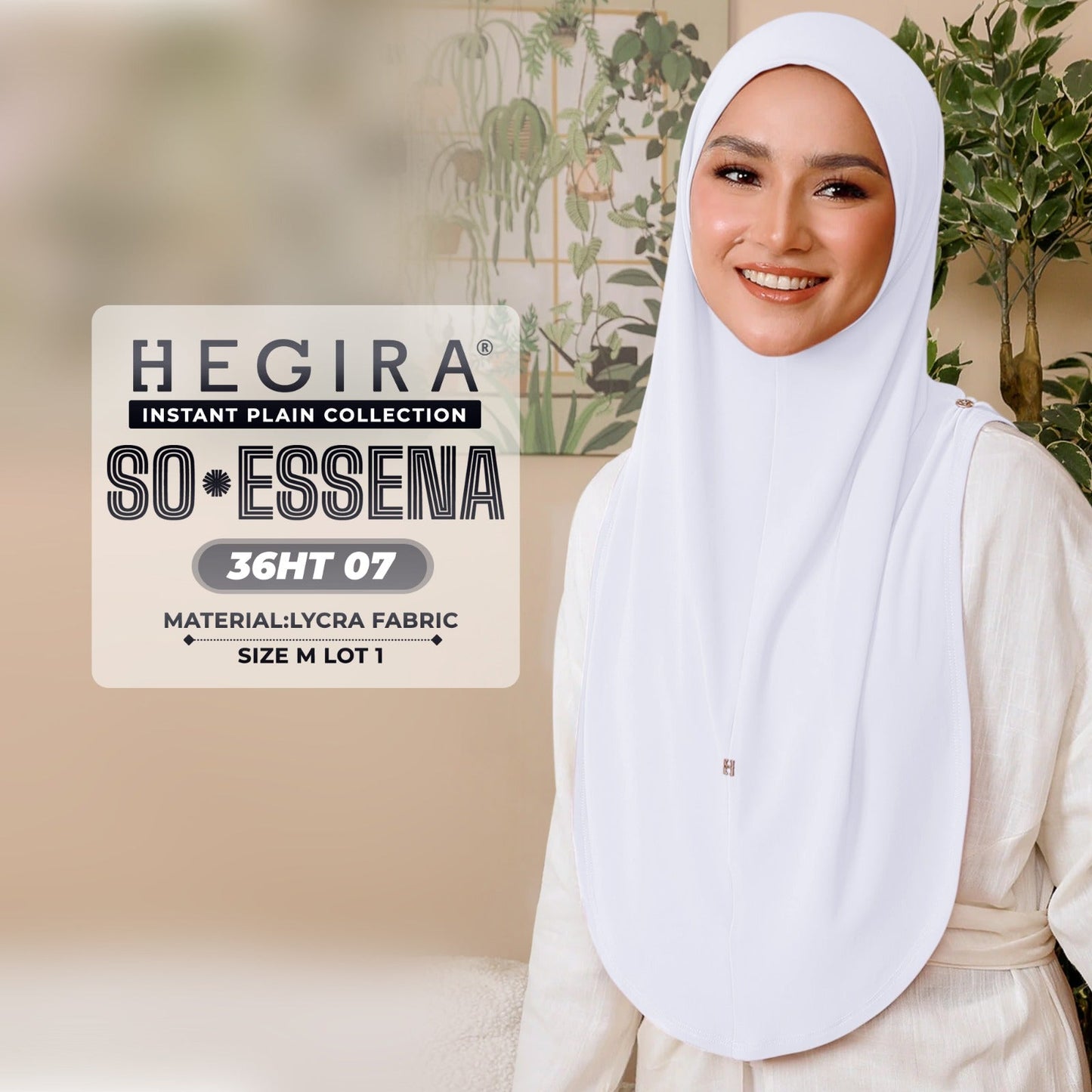 Hegira Hijab Inspired SO-Essena Instant Plain Collection (36HT)