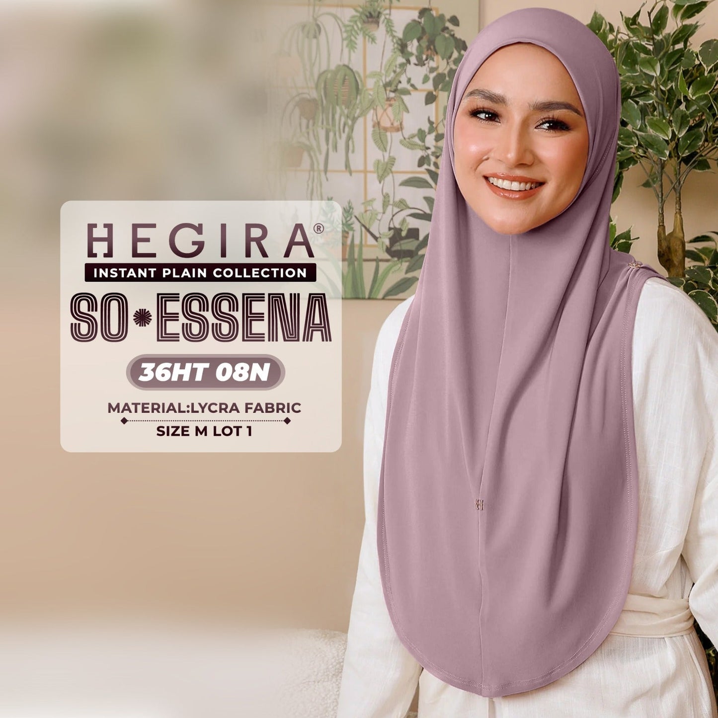 Hegira Hijab Inspired SO-Essena Instant Plain Collection (36HT)