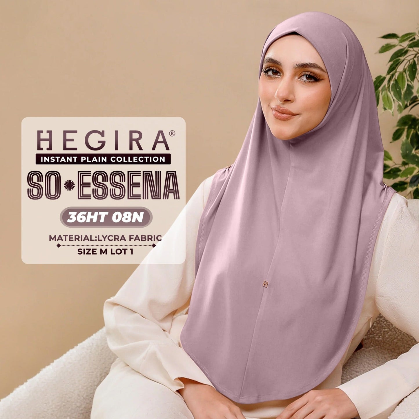 Hegira Hijab Inspired SO-Essena Instant Plain Collection (36HT)