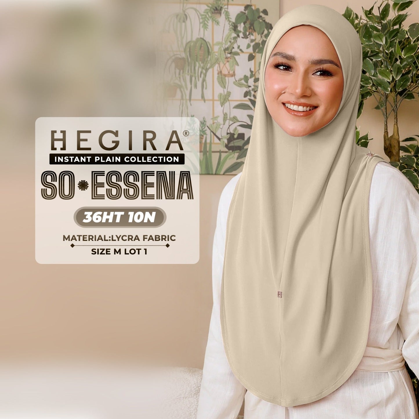 Hegira Hijab Inspired SO-Essena Instant Plain Collection (36HT)