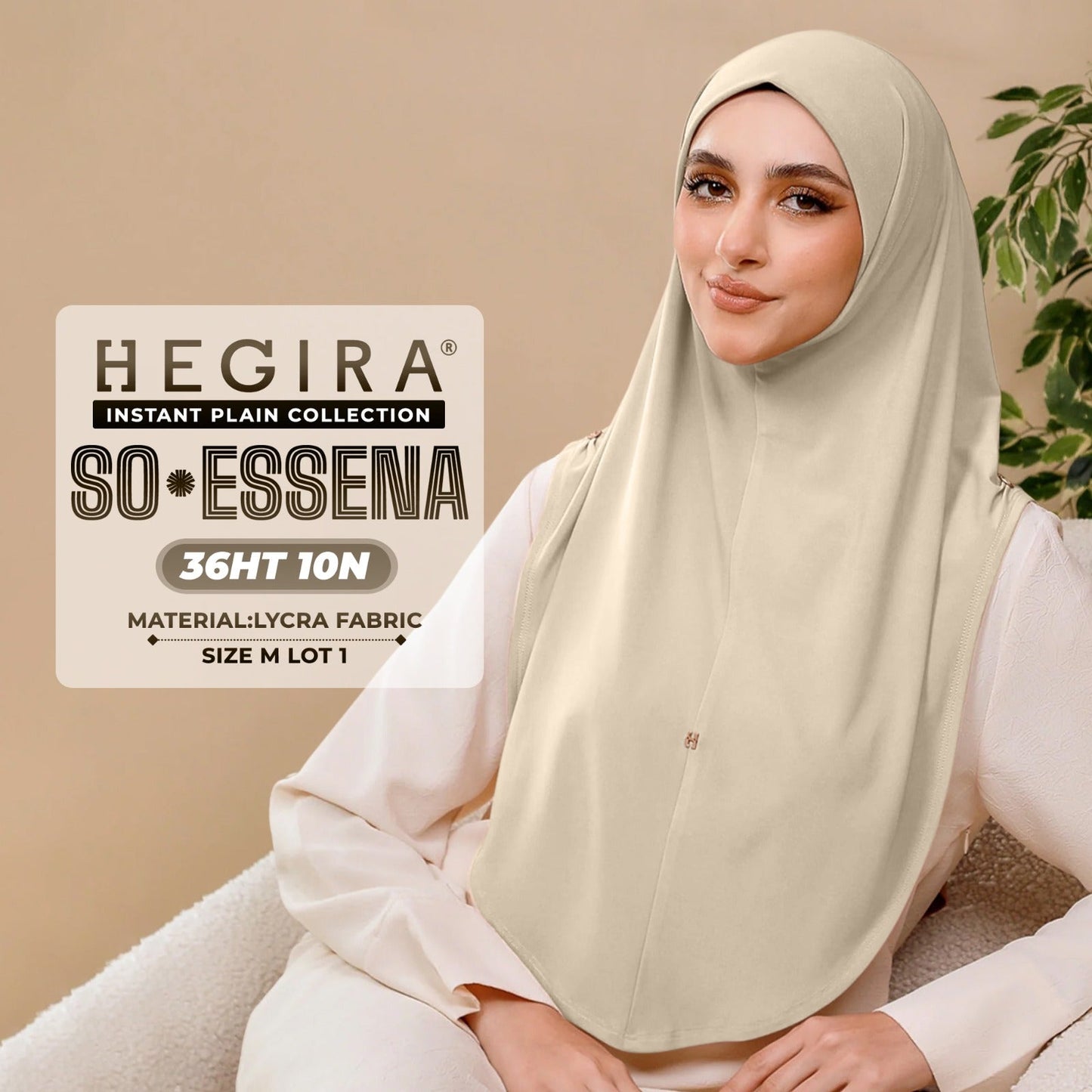 Hegira Hijab Inspired SO-Essena Instant Plain Collection (36HT)