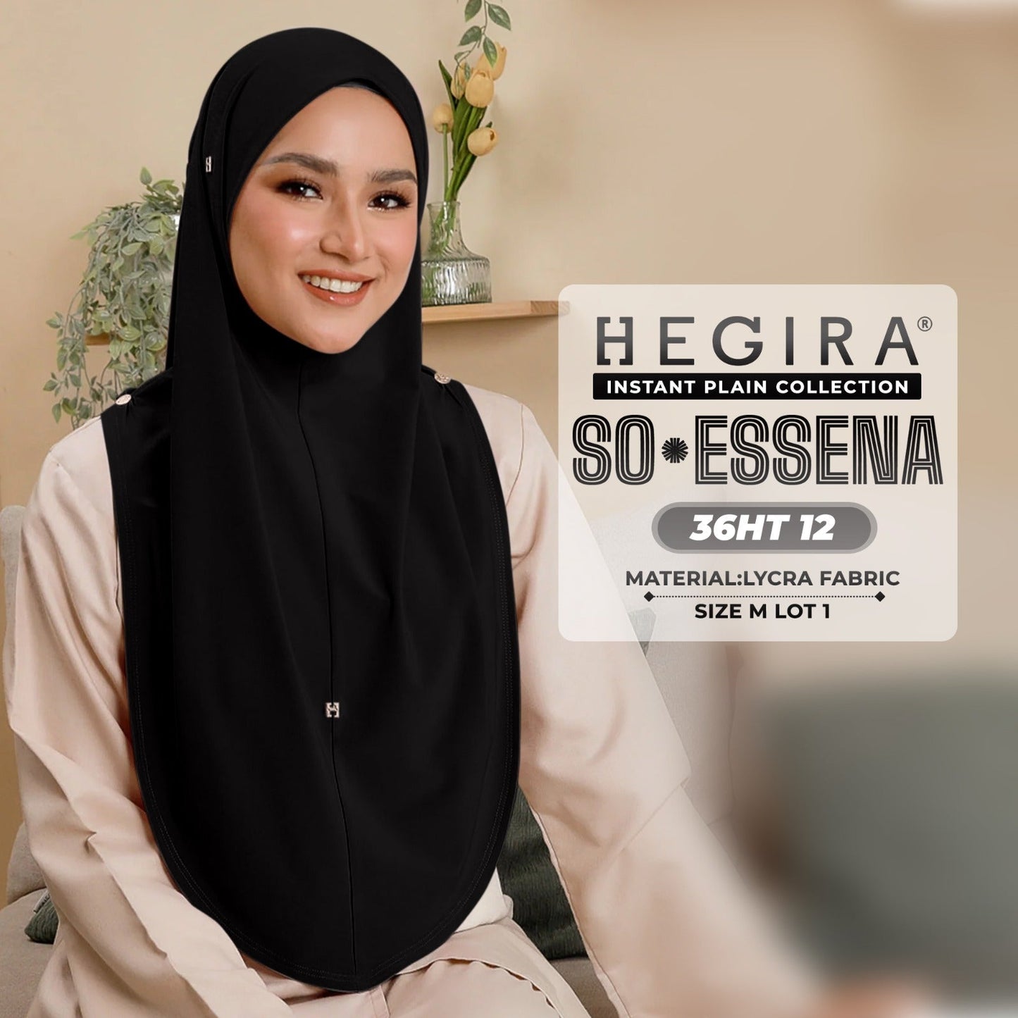 Hegira Hijab Inspired SO-Essena Instant Plain Collection (36HT)