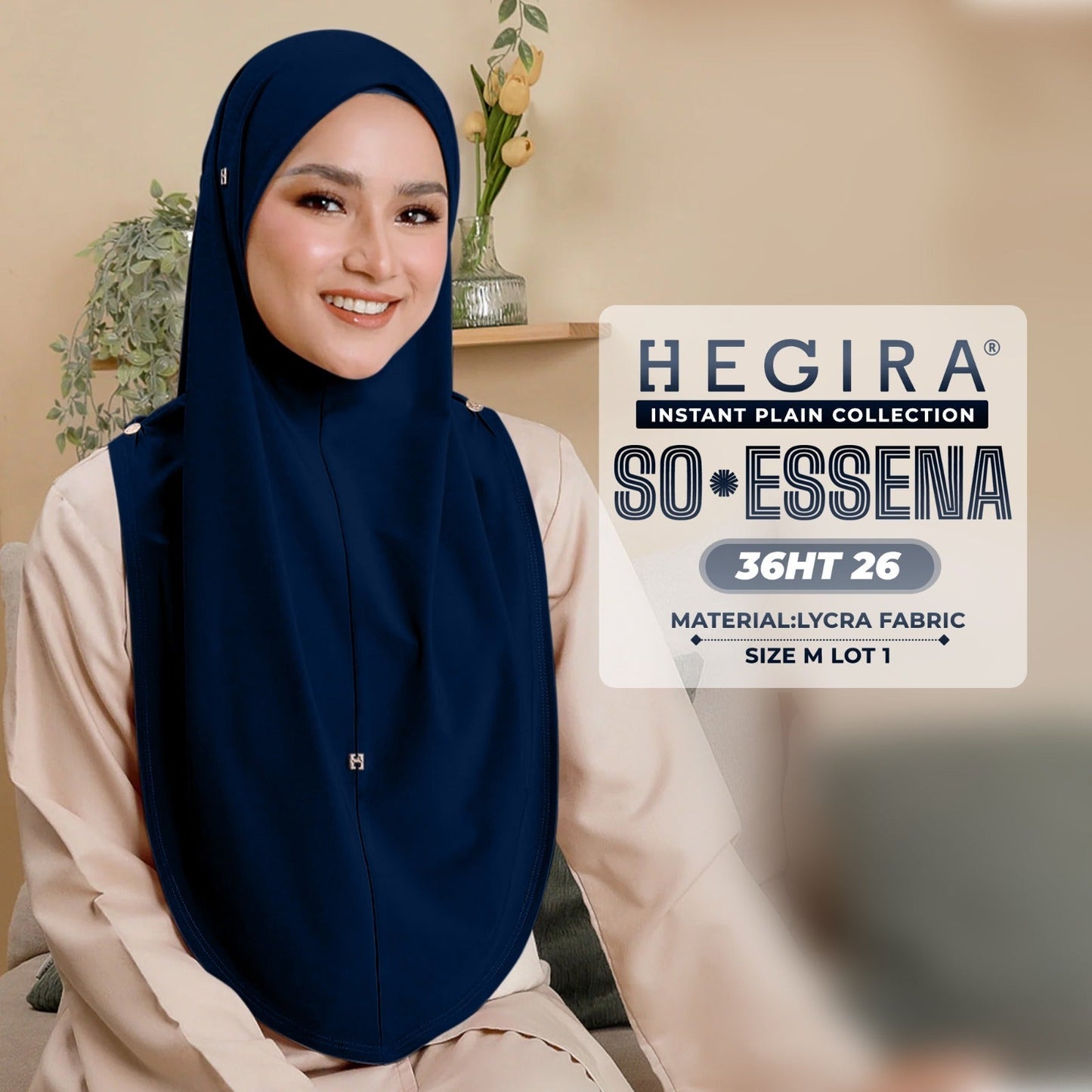 Hegira Hijab Inspired SO-Essena Instant Plain Collection (36HT)