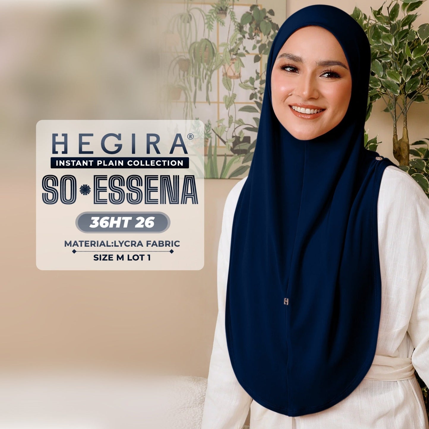 Hegira Hijab Inspired SO-Essena Instant Plain Collection (36HT)