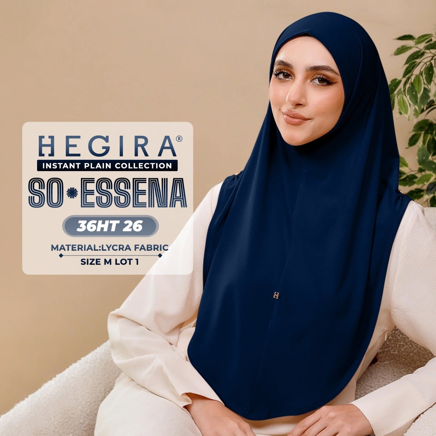 Hegira Hijab Inspired SO-Essena Instant Plain Collection (36HT)