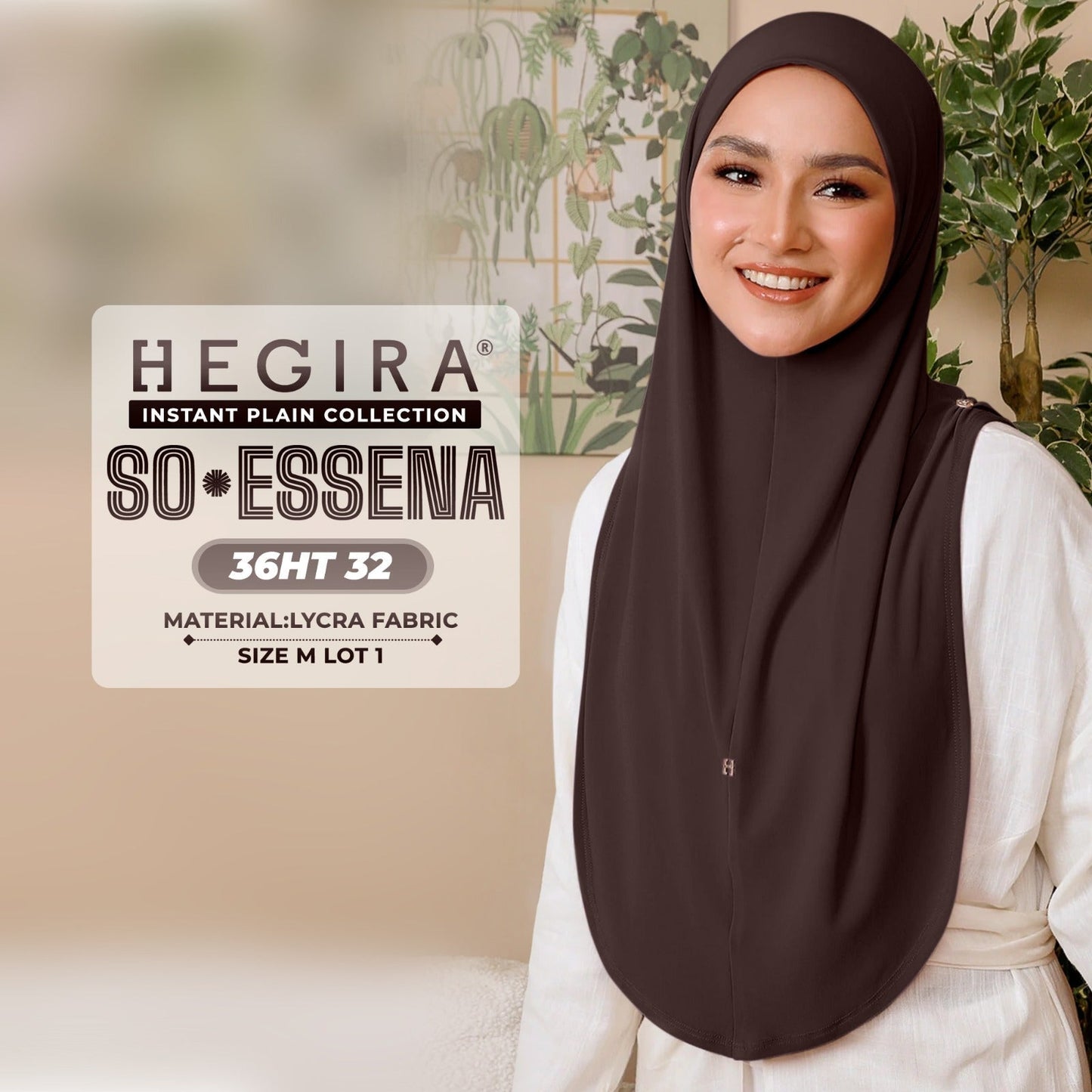 Hegira Hijab Inspired SO-Essena Instant Plain Collection (36HT)