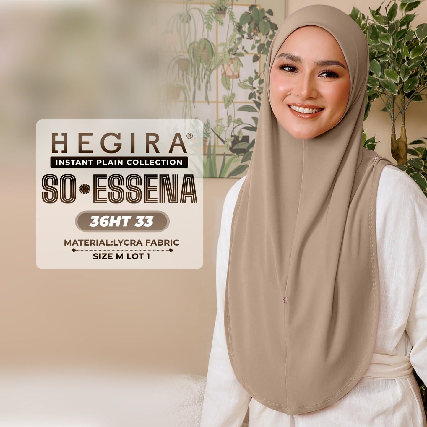 Hegira Hijab Inspired SO-Essena Instant Plain Collection (36HT)