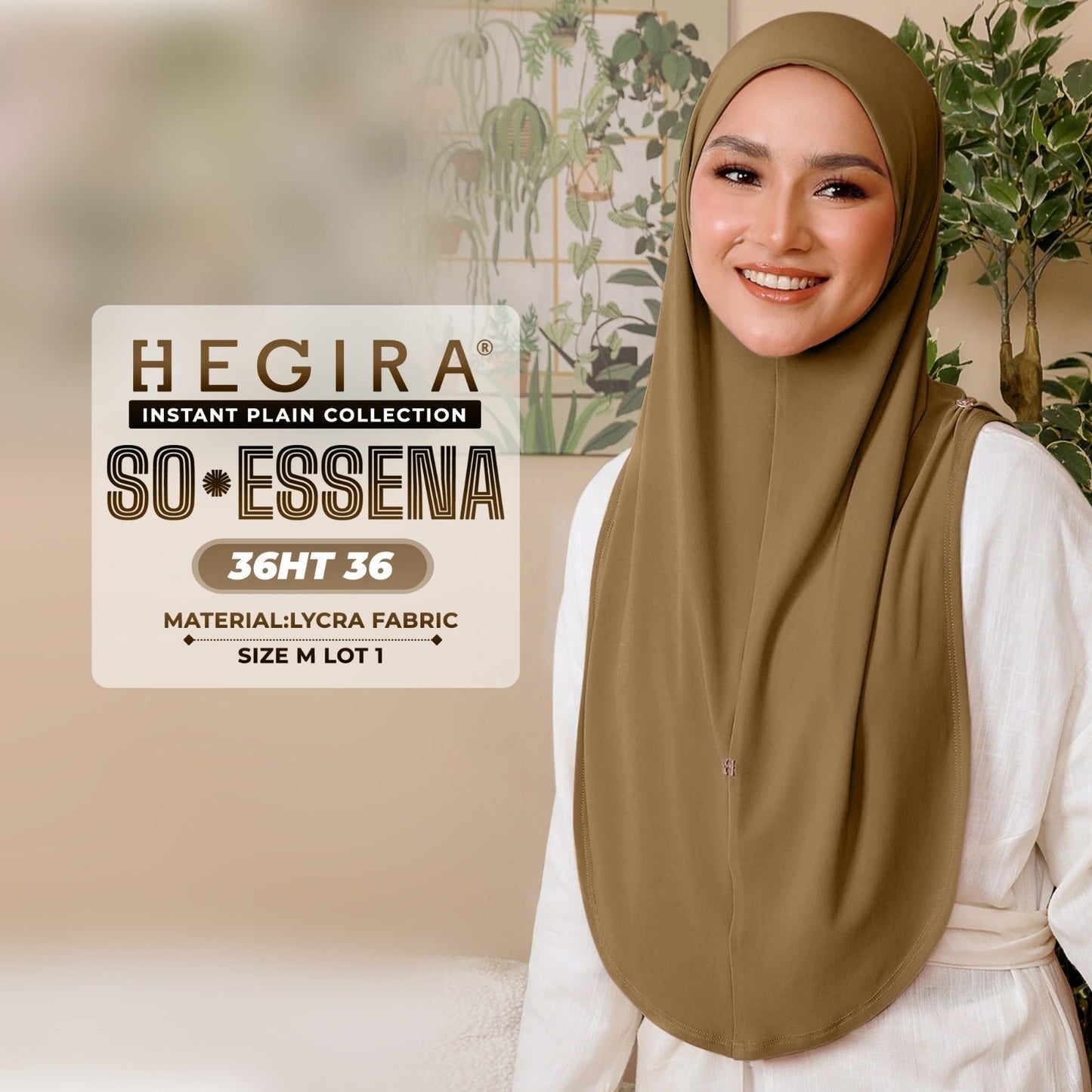 Hegira Hijab Inspired SO-Essena Instant Plain Collection (36HT)