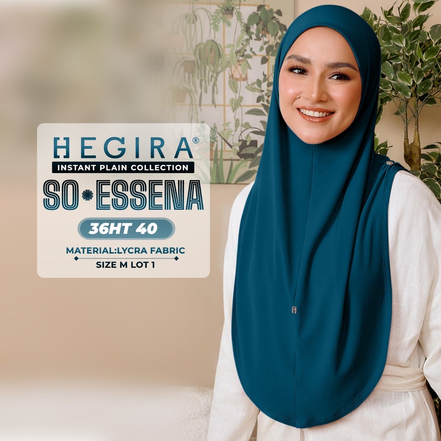 Hegira Hijab Inspired SO-Essena Instant Plain Collection (36HT)