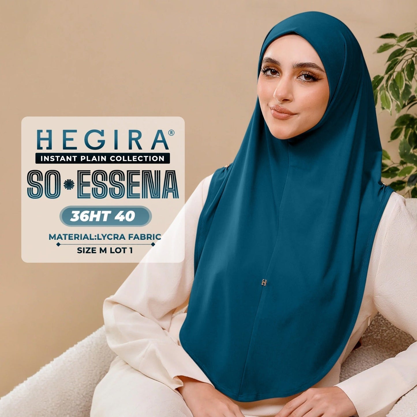 Hegira Hijab Inspired SO-Essena Instant Plain Collection (36HT)