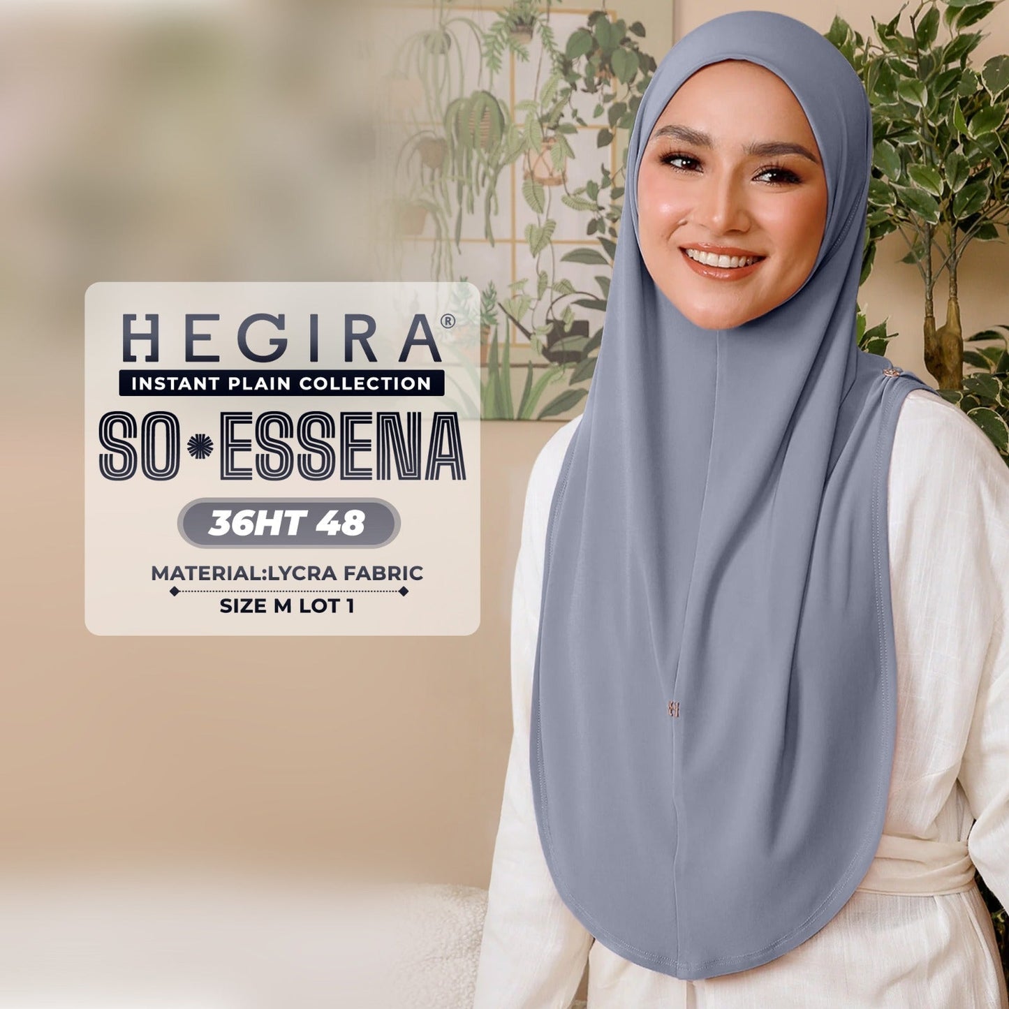 Hegira Hijab Inspired SO-Essena Instant Plain Collection (36HT)