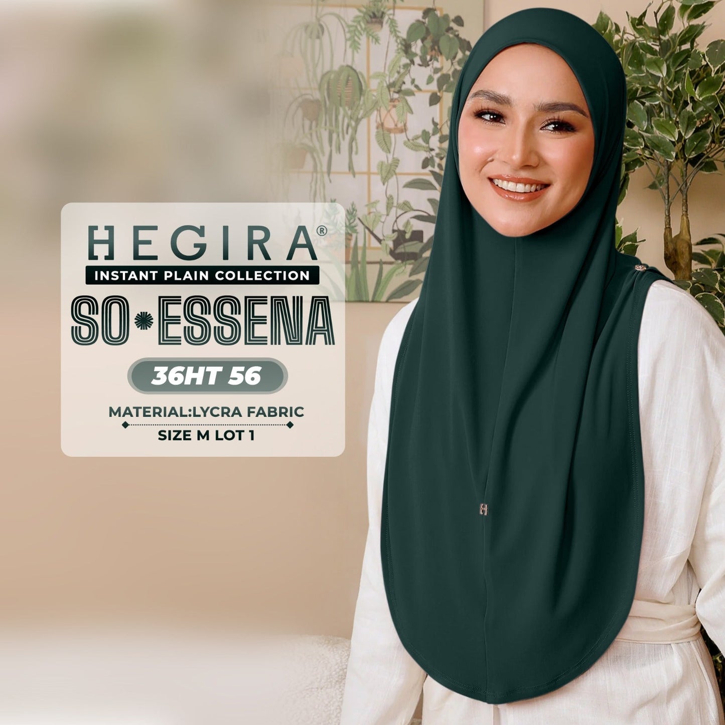 Hegira Hijab Inspired SO-Essena Instant Plain Collection (36HT)
