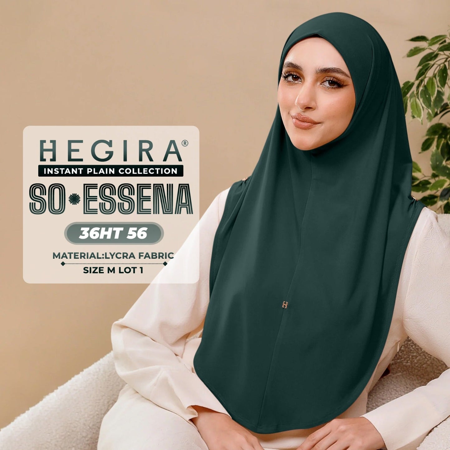 Hegira Hijab Inspired SO-Essena Instant Plain Collection (36HT)