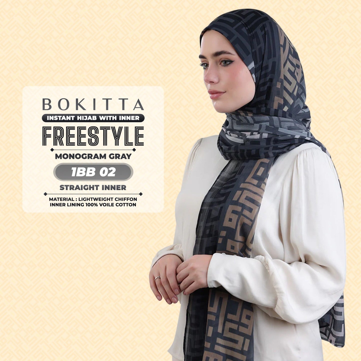 Bokitta Inspired Monogram Freestyle Straight Inner Collection - Free Box (1BB)