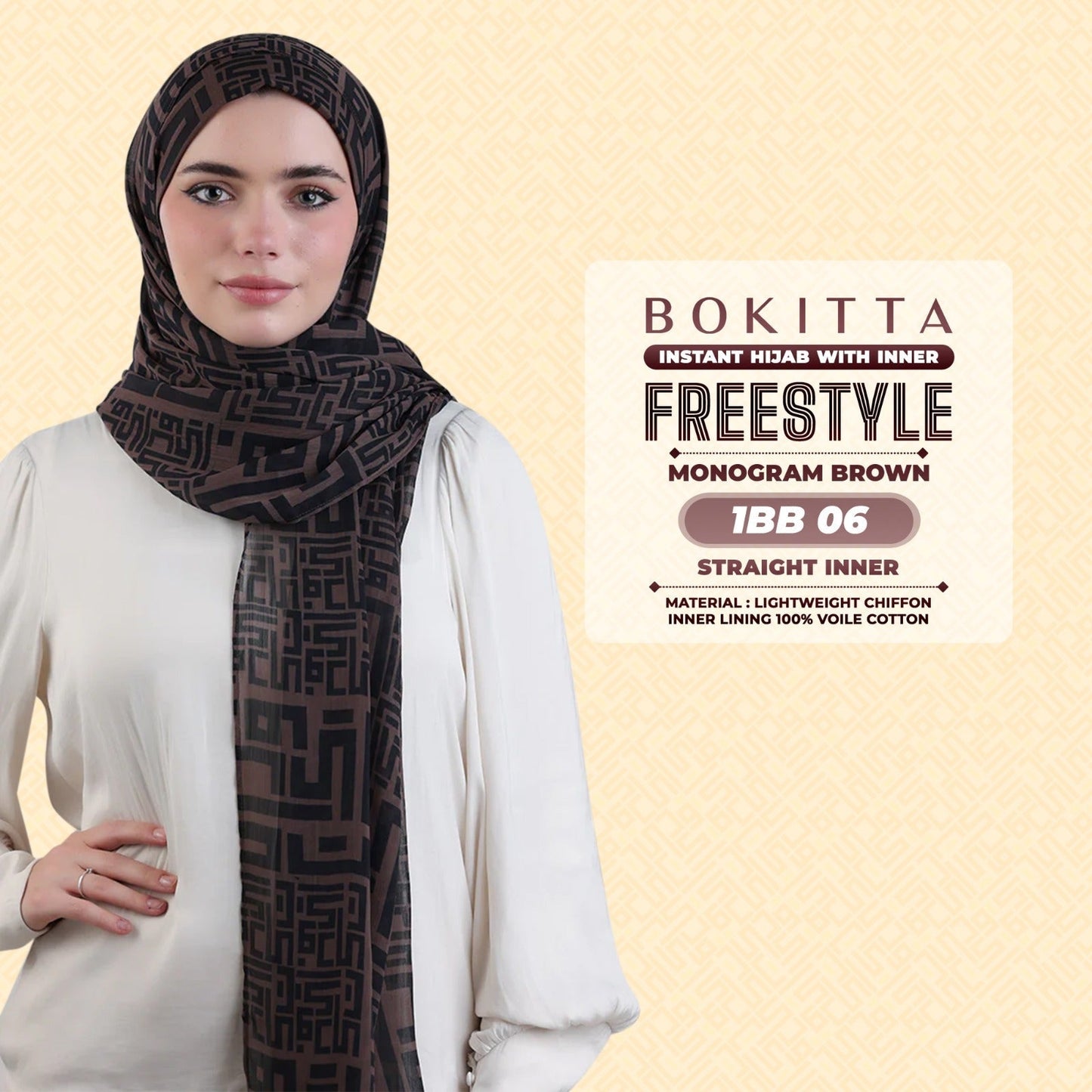 Bokitta Inspired Monogram Freestyle Straight Inner Collection - Free Box (1BB)