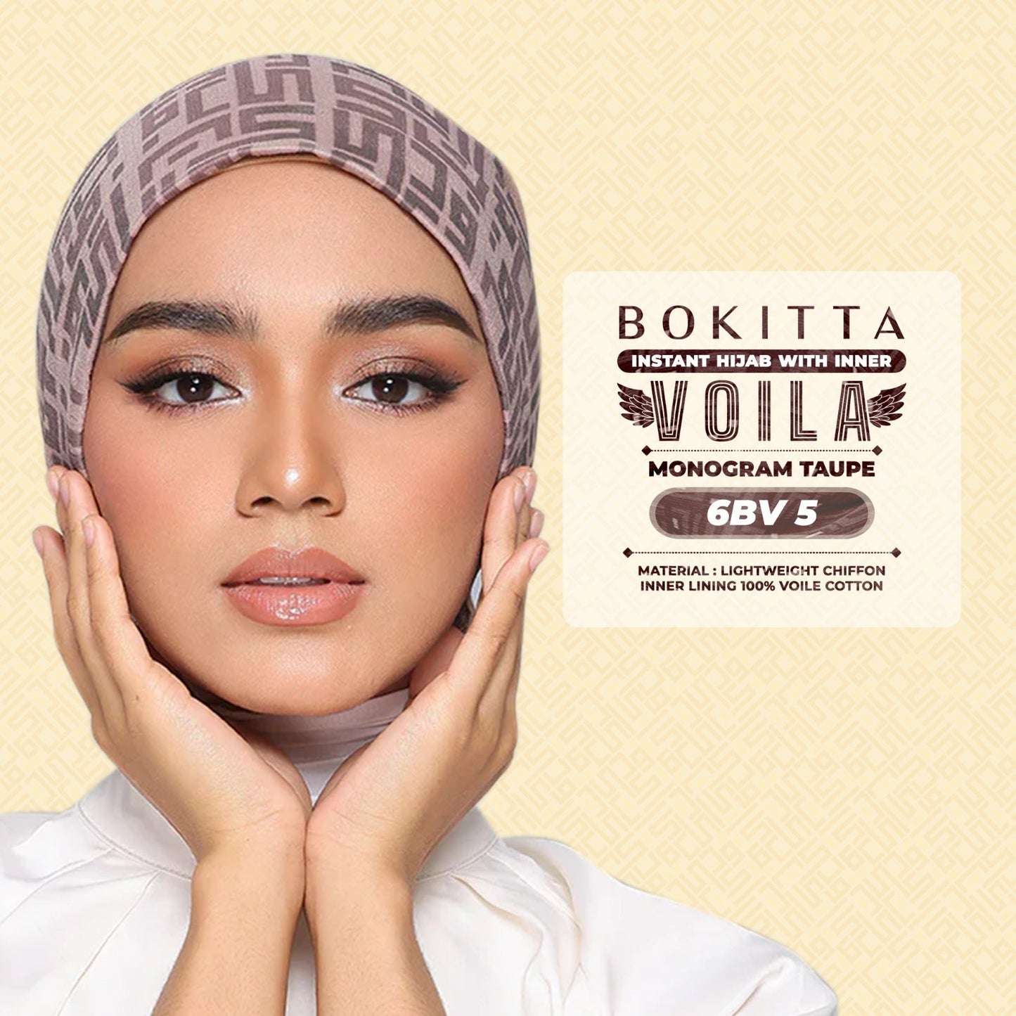 Bokitta Inspired Monogram 2 In Taupe Collection - Free Box