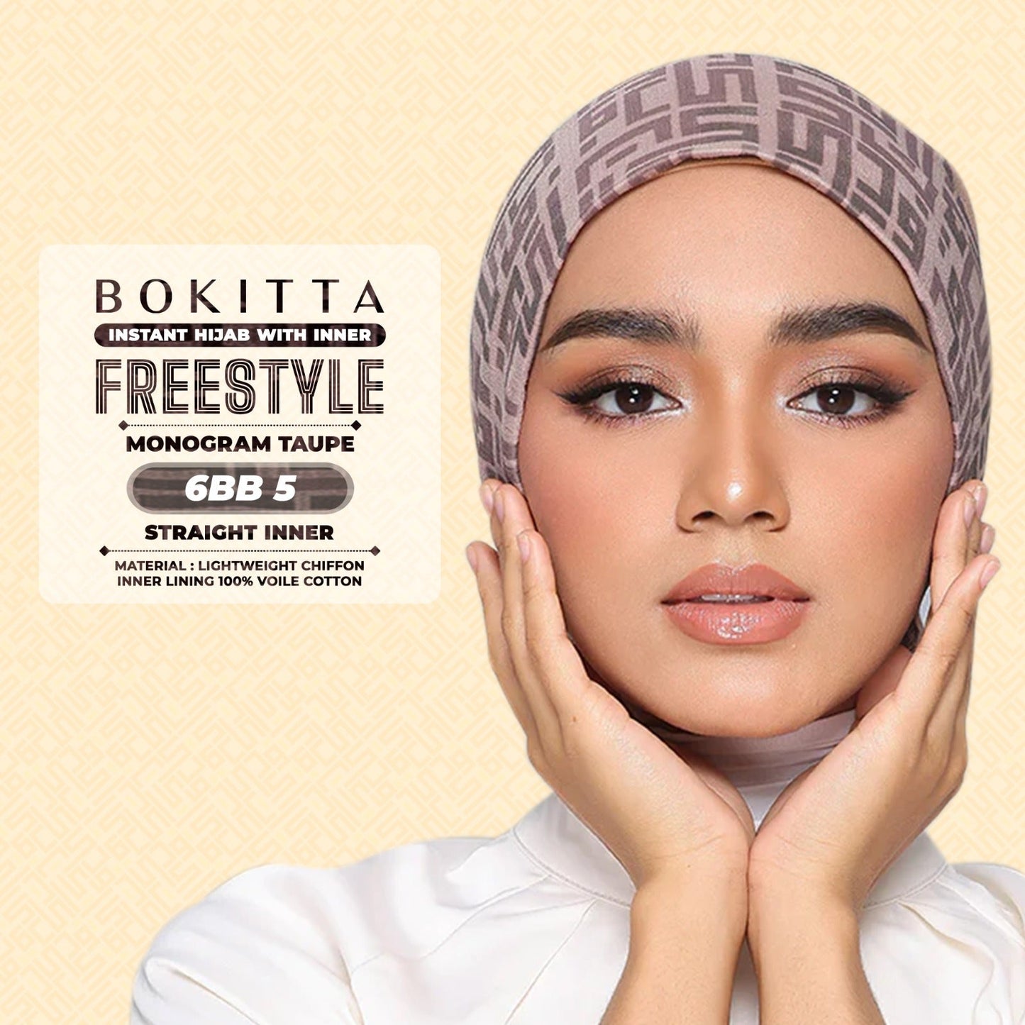 Bokitta Inspired Monogram 2 In Taupe Collection - Free Box