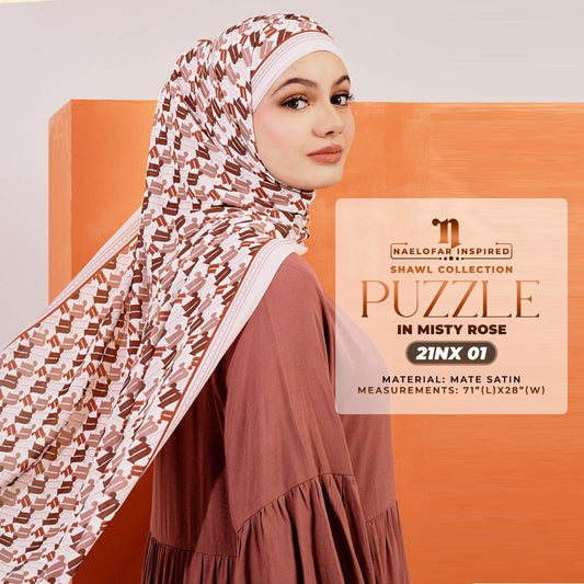 Naelofar Inspired Puzzle Printed Square Collection (21NX)