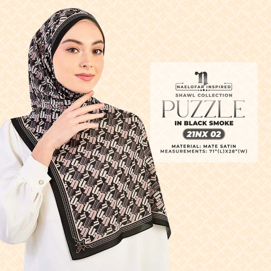 Naelofar Inspired Puzzle Printed Square Collection (21NX)