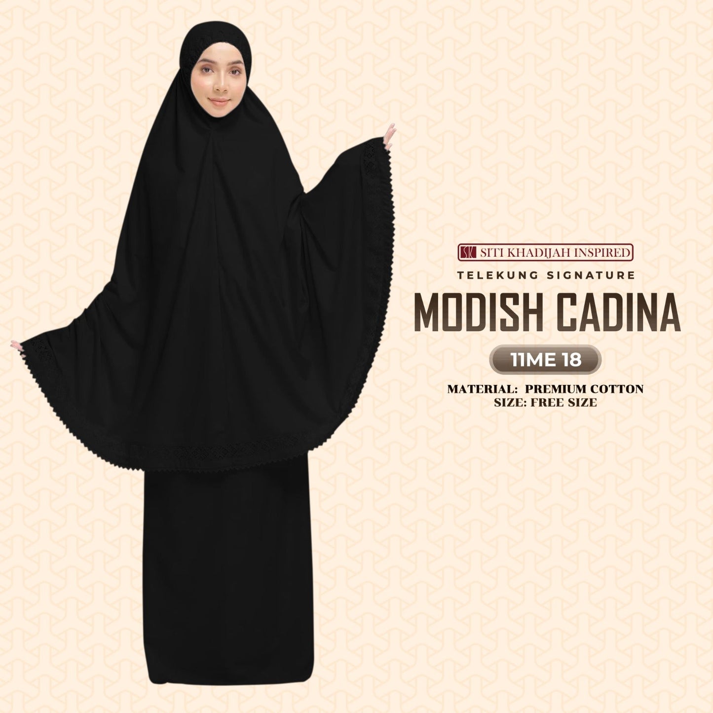 Telekung Siti Khadijah Signature Modish Cadina FREE Woven bag (11ME)