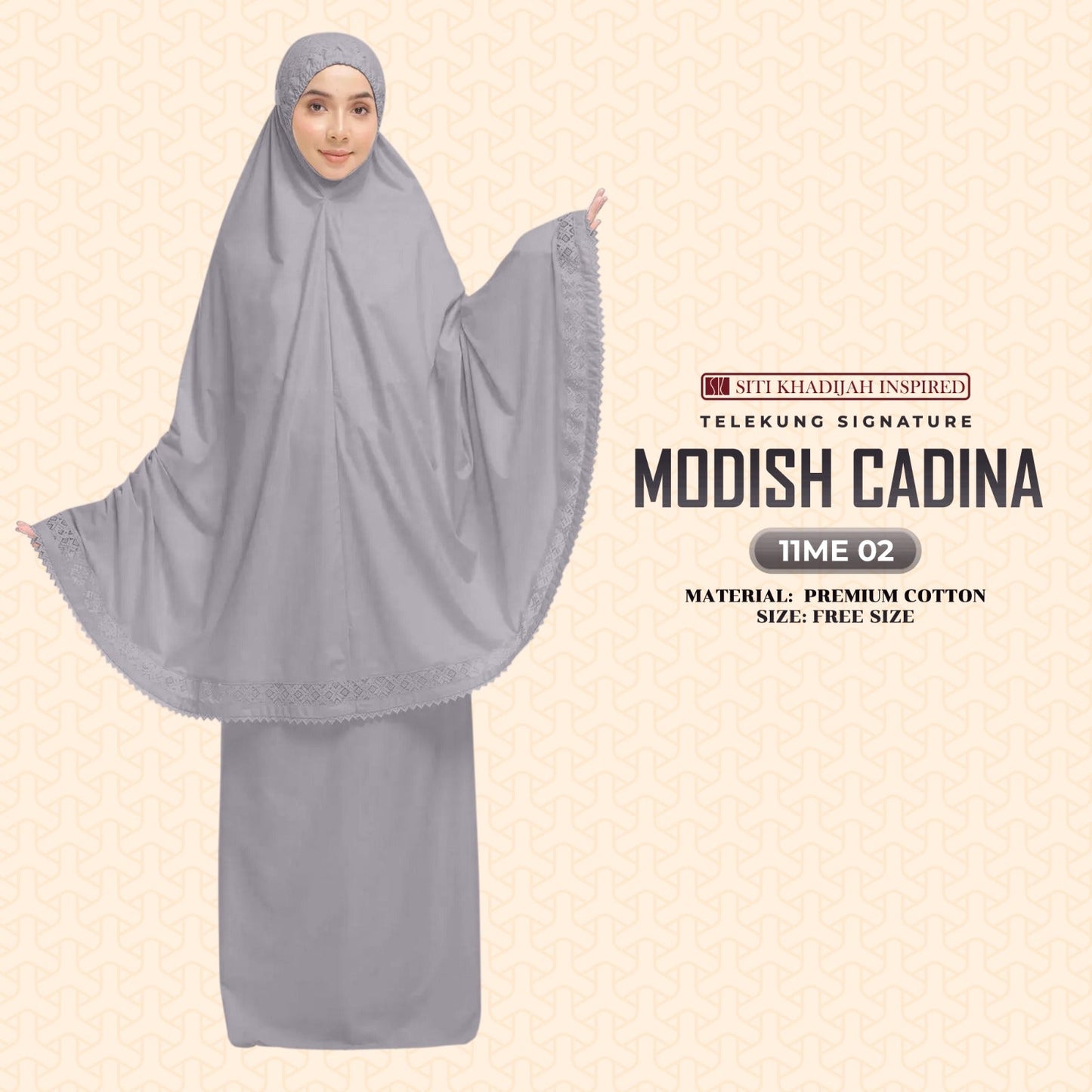 Telekung Siti Khadijah Signature Modish Cadina FREE Woven bag (11ME)