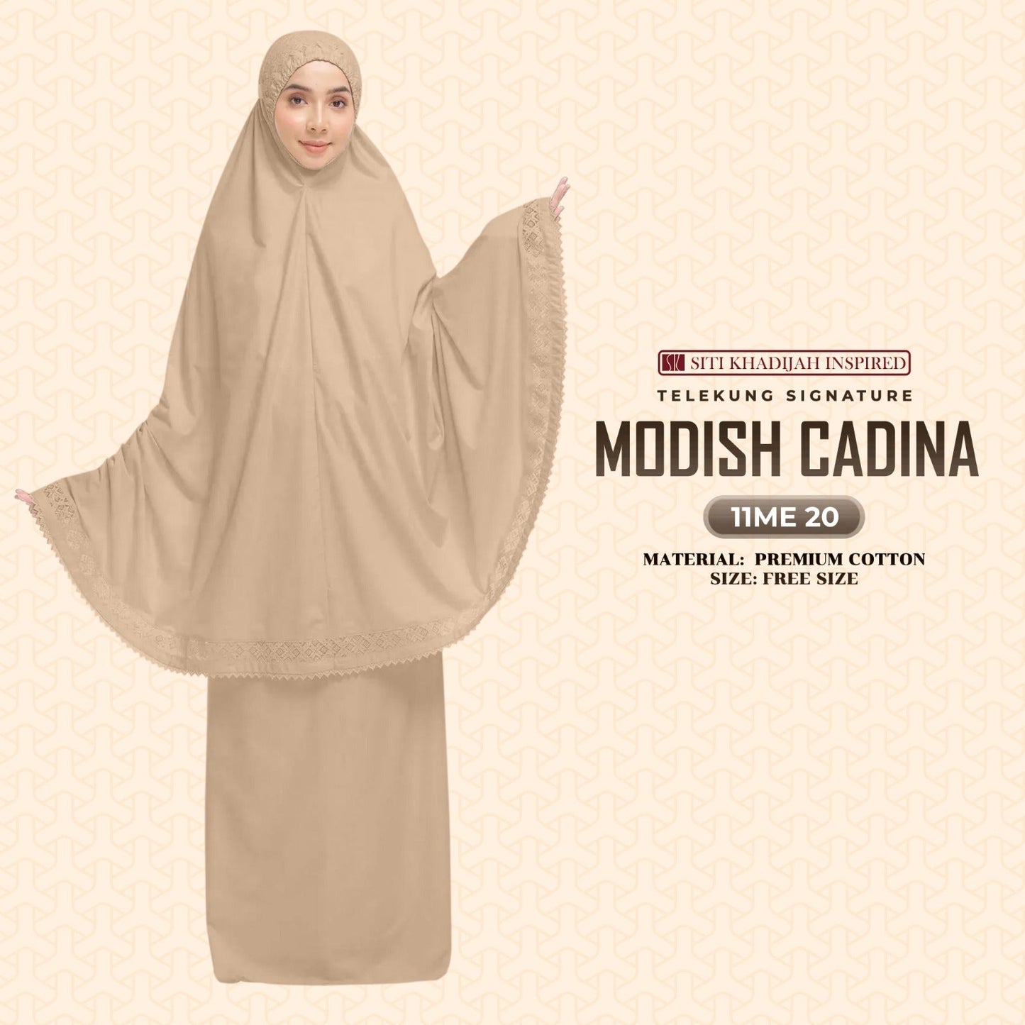 Telekung Siti Khadijah Signature Modish Cadina FREE Woven bag (11ME)