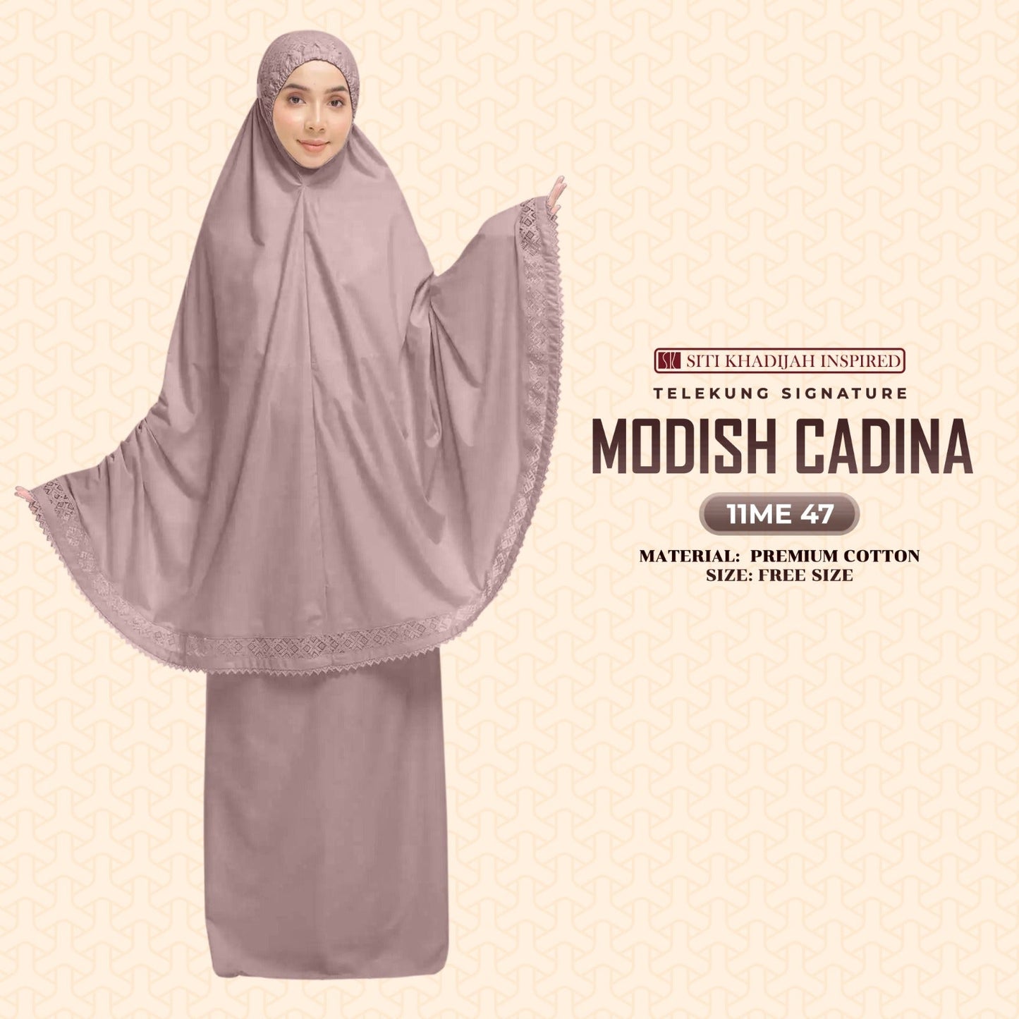 Telekung Siti Khadijah Signature Modish Cadina FREE Woven bag (11ME)