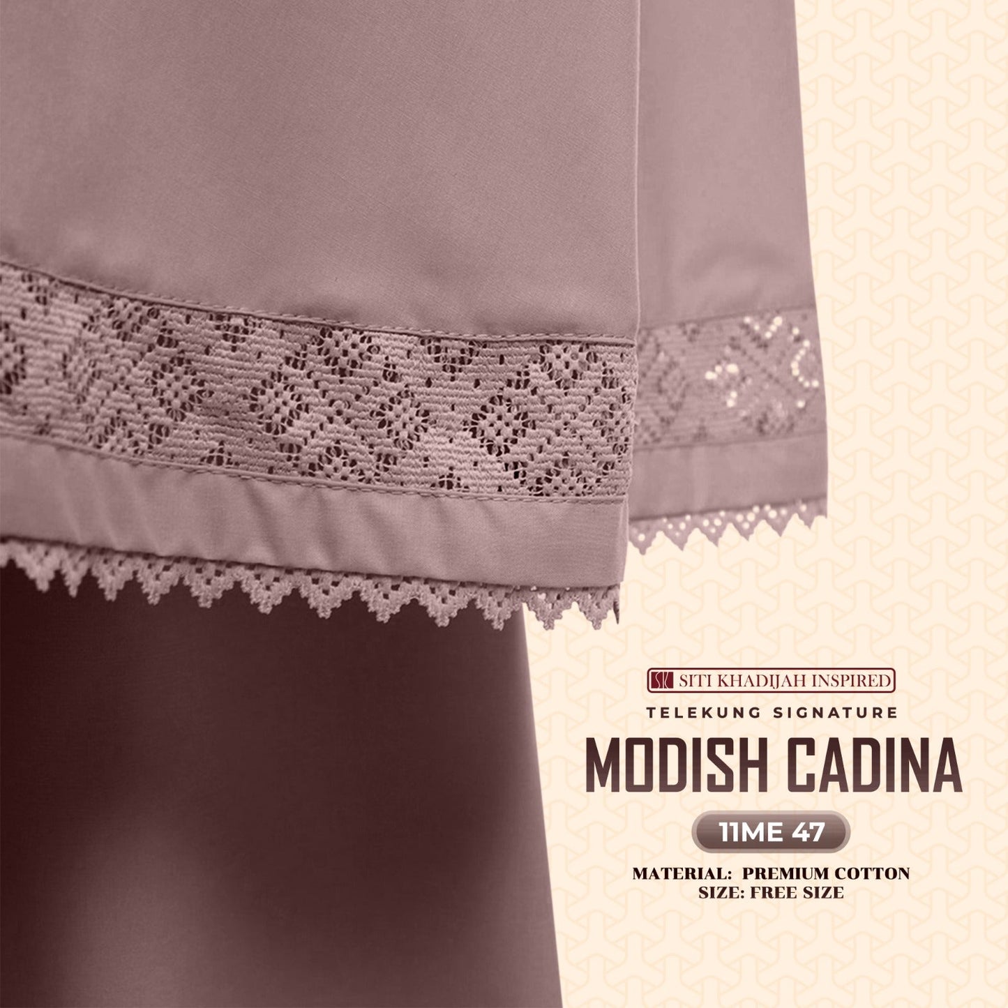 Telekung Siti Khadijah Signature Modish Cadina FREE Woven bag (11ME)