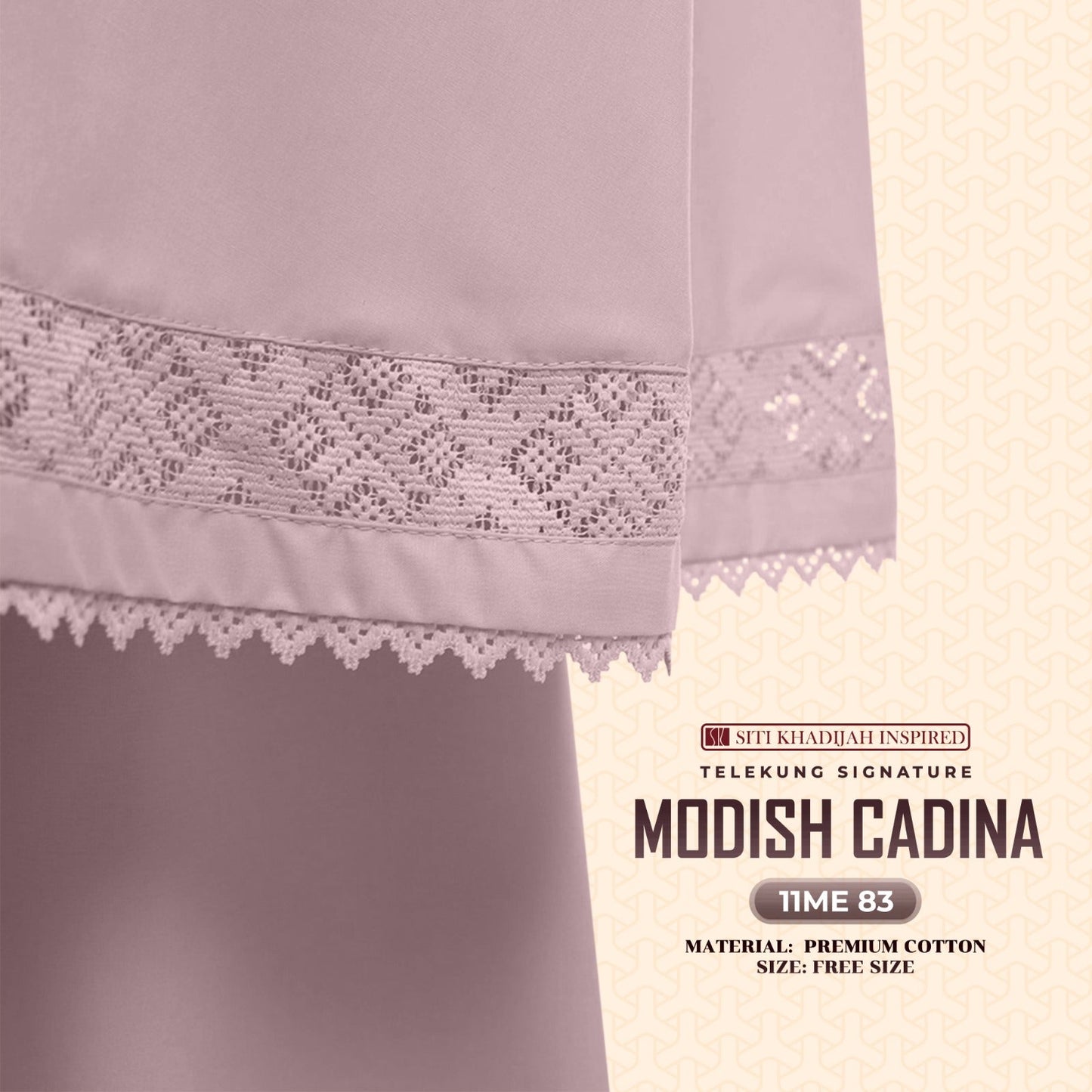 Telekung Siti Khadijah Signature Modish Cadina FREE Woven bag (11ME)