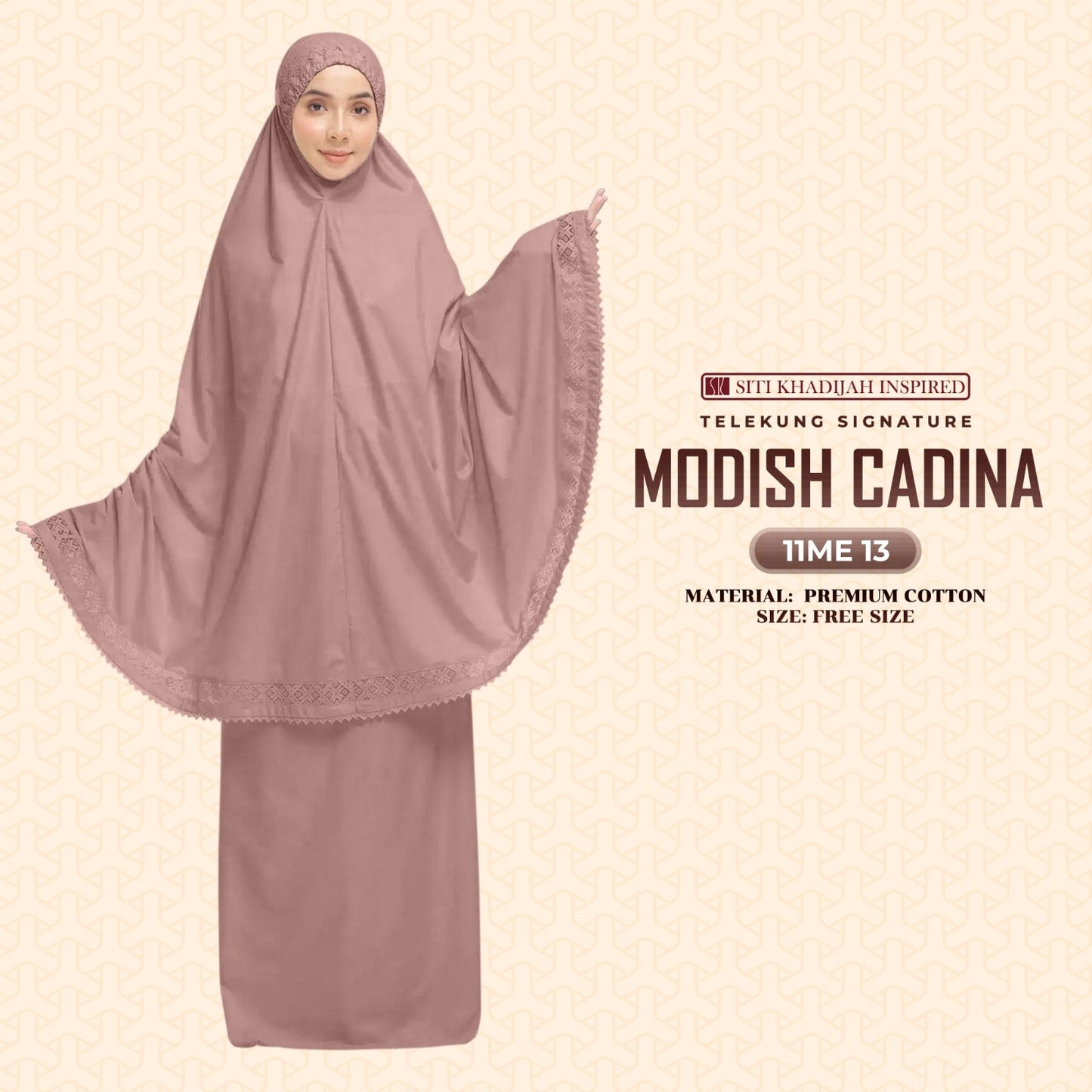 Telekung Siti Khadijah Signature Modish Cadina FREE Woven bag (11ME)