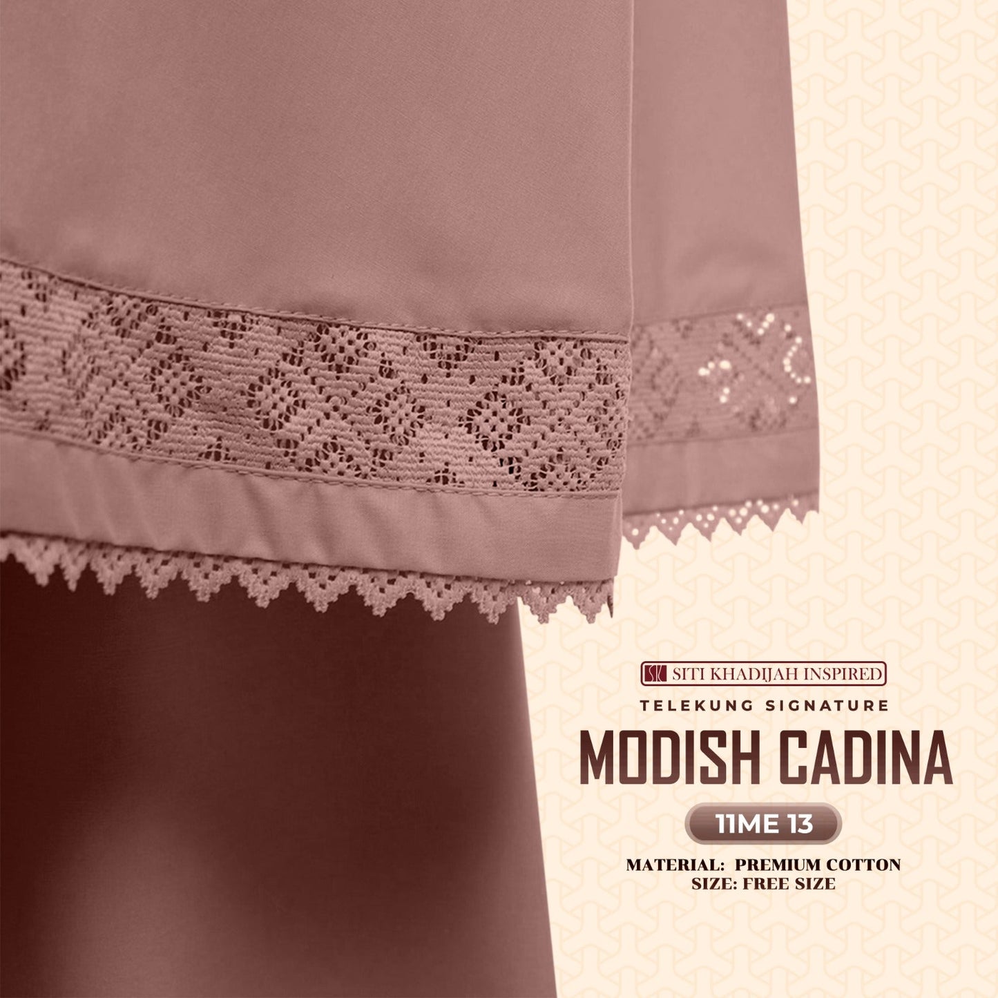 Telekung Siti Khadijah Signature Modish Cadina FREE Woven bag (11ME)