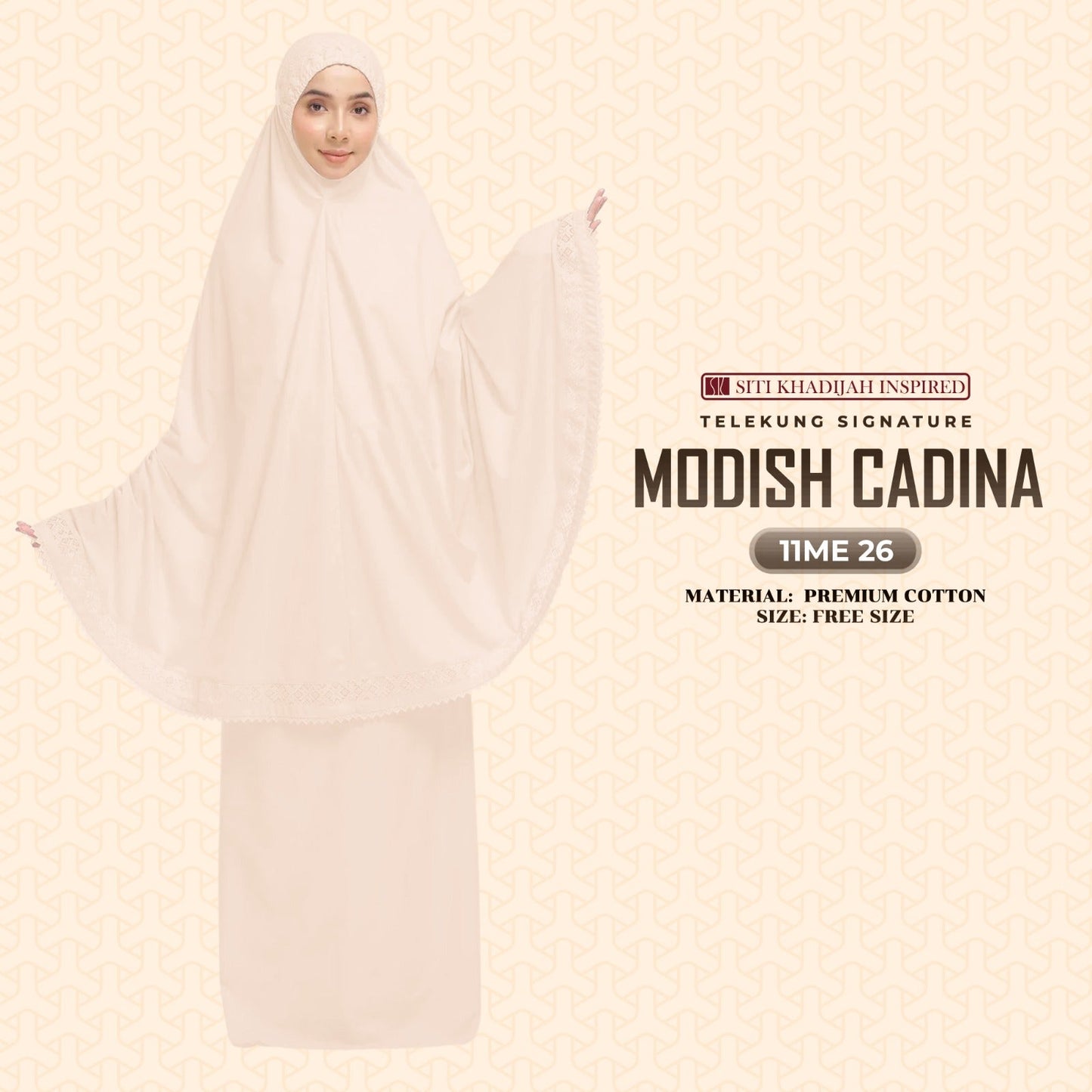 Telekung Siti Khadijah Signature Modish Cadina FREE Woven bag (11ME)