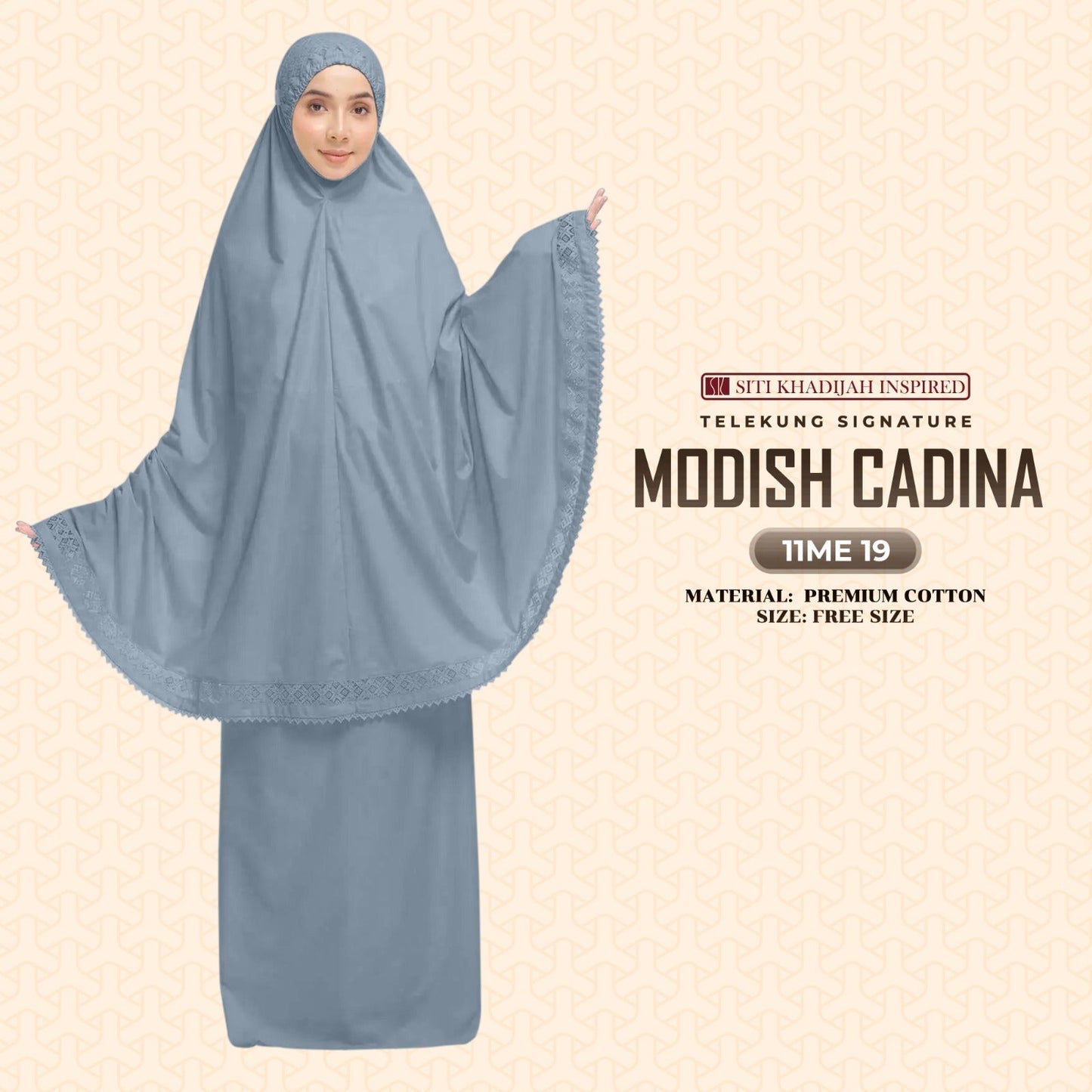 Telekung Siti Khadijah Signature Modish Cadina FREE Woven bag (11ME)