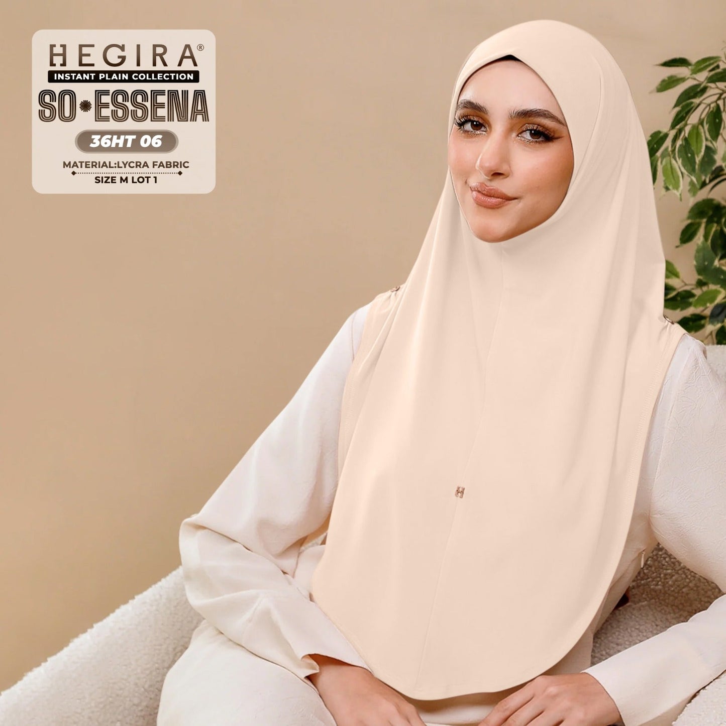 Hegira Hijab Inspired SO-Essena Instant Plain Collection (36HT)