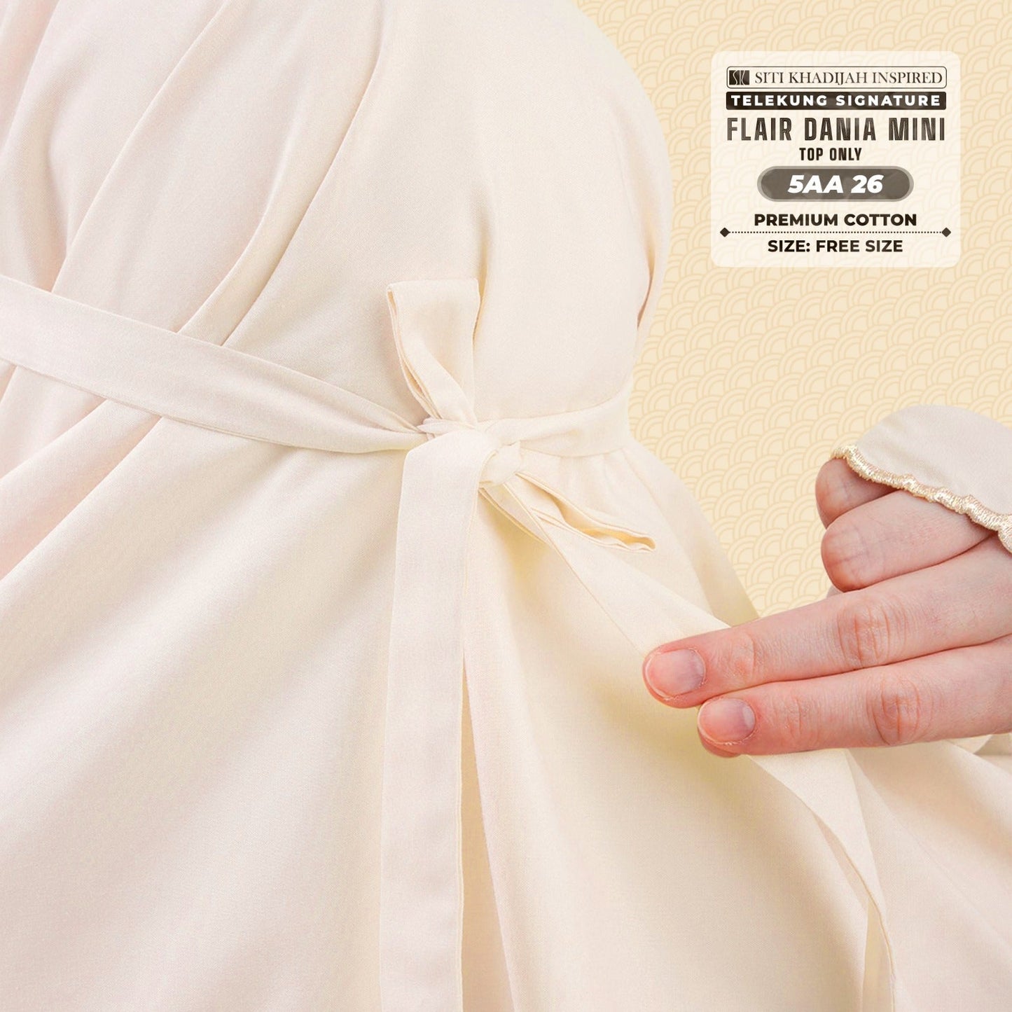 Telekung Siti Khadijah Flair Dania Mini (Top Only) - Free Woven bag (5AA)