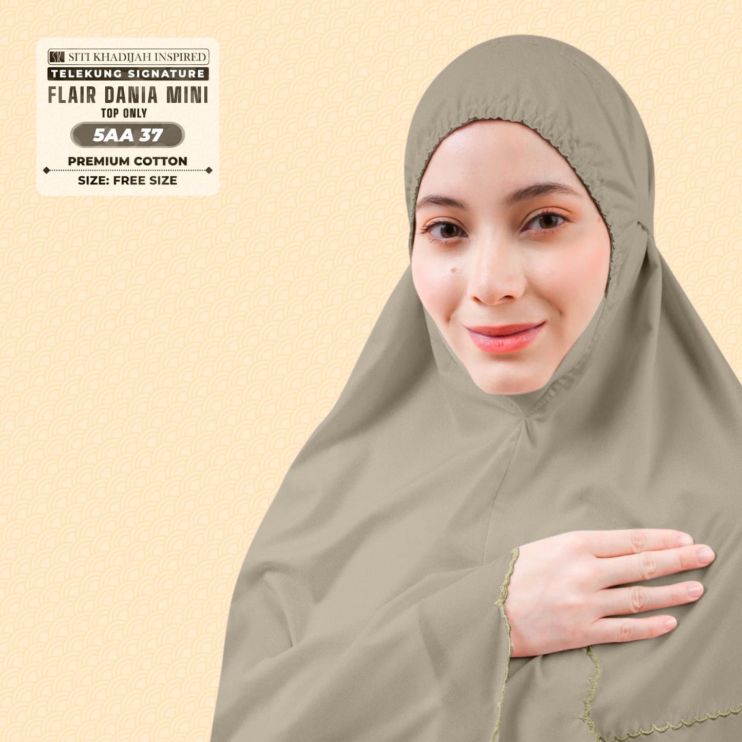 Telekung Siti Khadijah Flair Dania Mini (Top Only) - Free Woven bag (5AA)