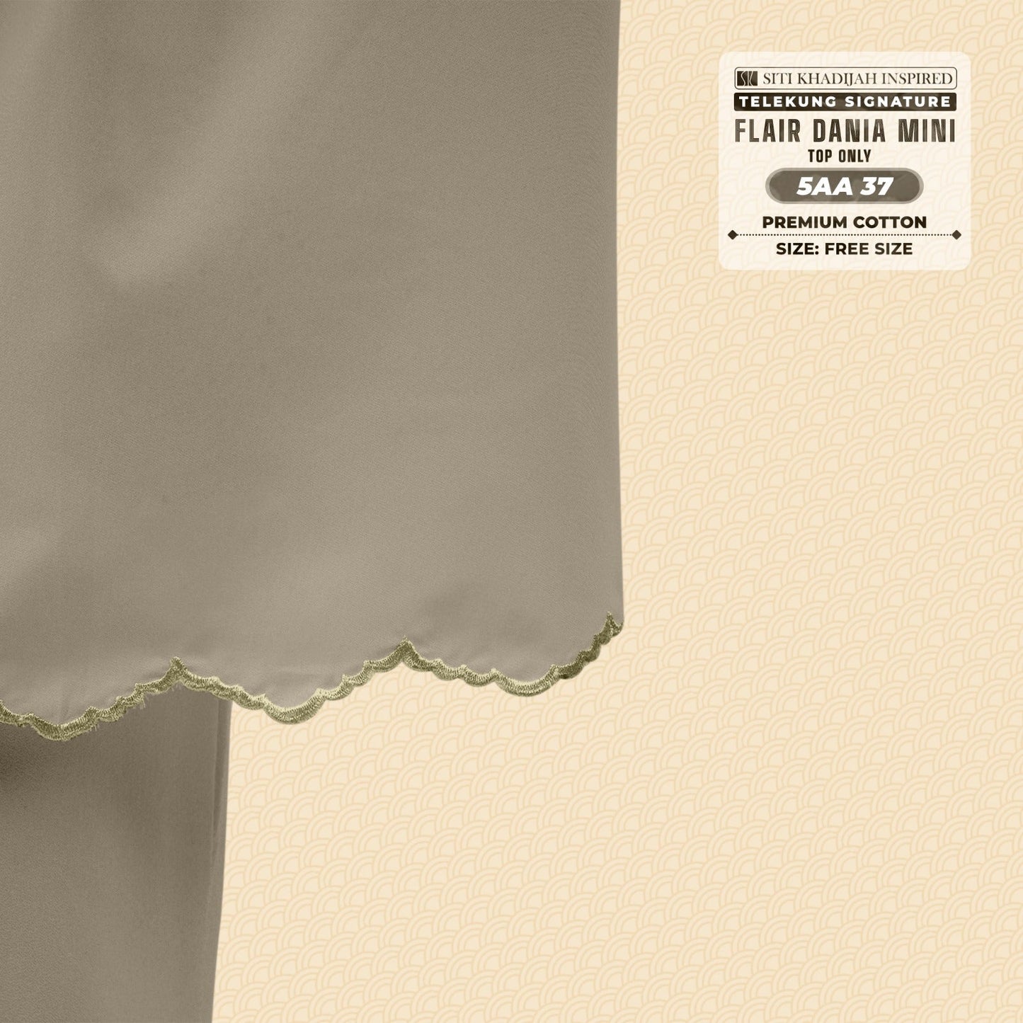 Telekung Siti Khadijah Flair Dania Mini (Top Only) - Free Woven bag (5AA)