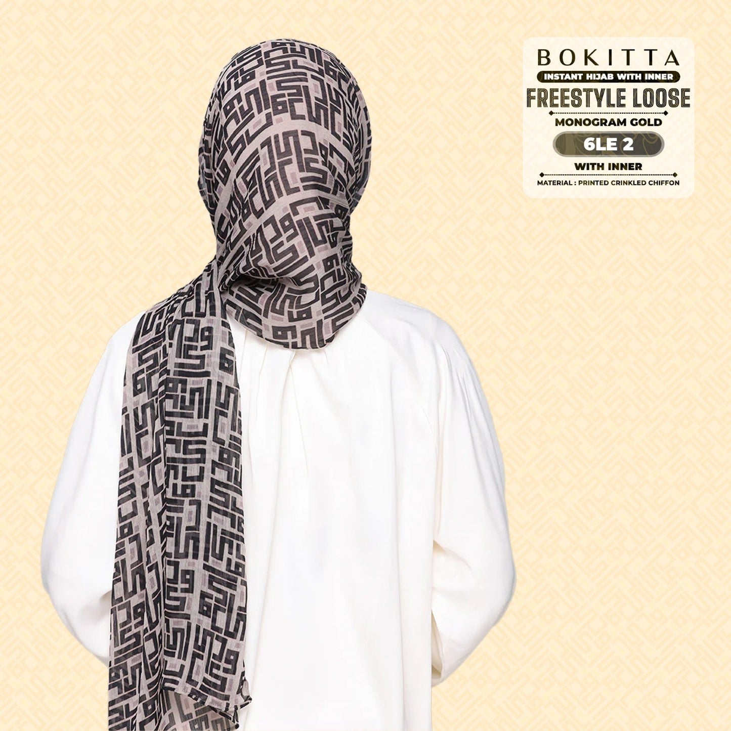 Bokitta Inspired Monogram 2 In Gold Collection - Free Box