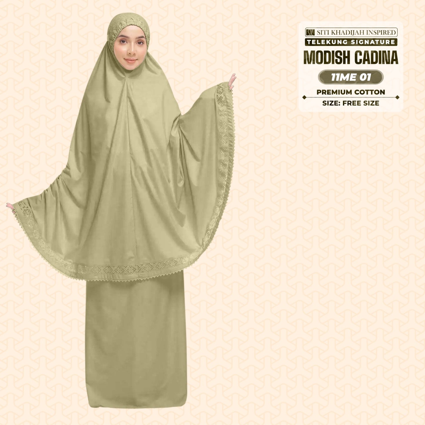 Telekung Siti Khadijah Signature Modish Cadina FREE Woven bag (11ME)
