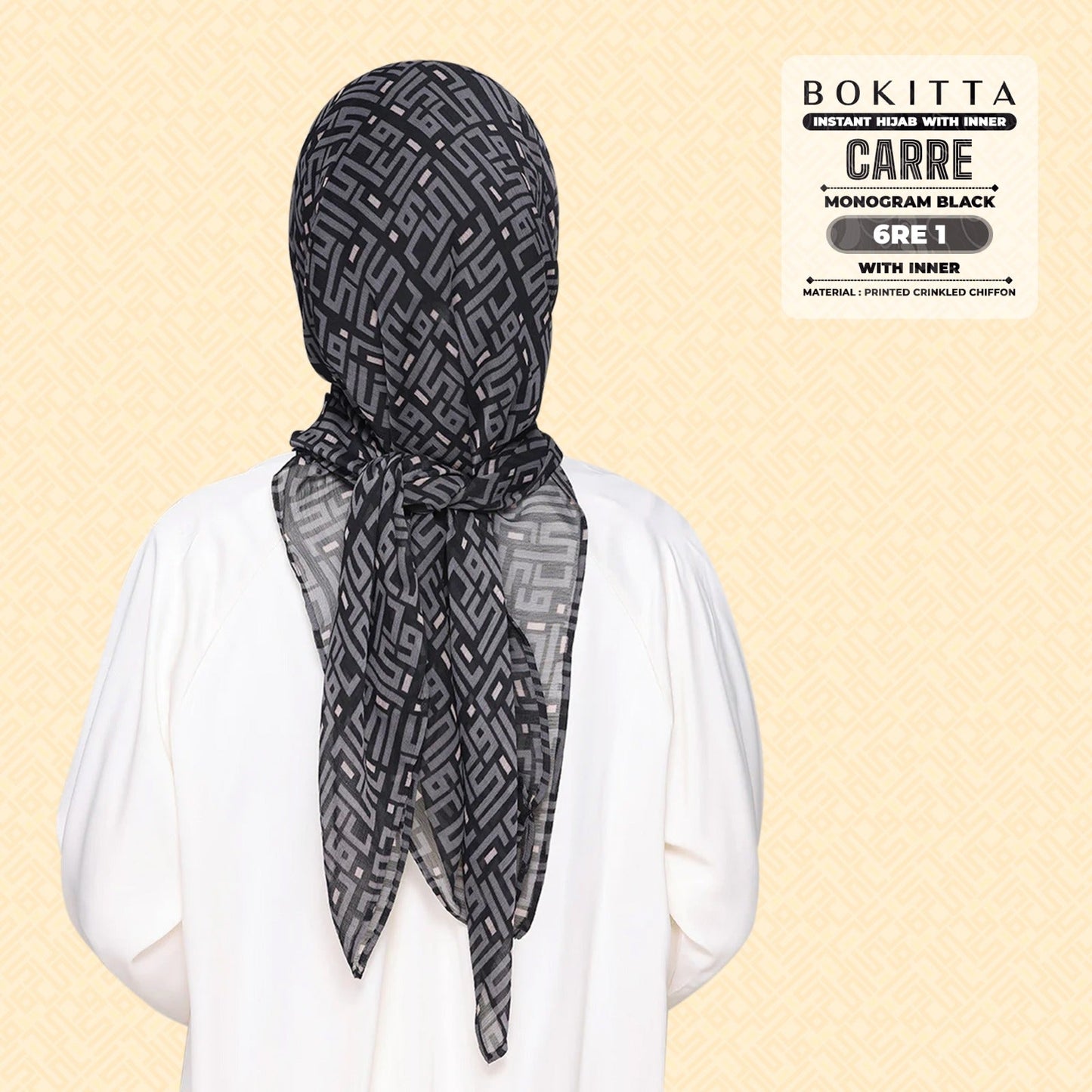 Bokitta Inspired Monogram 2 In Black Collection - Free Box