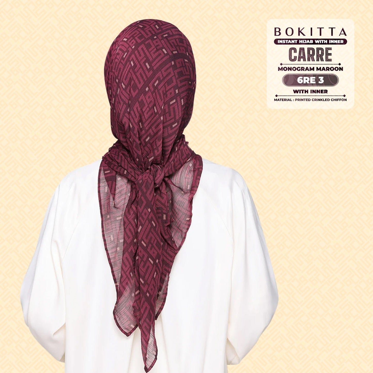 Bokitta Inspired Monogram 2 In Maroon Collection - Free Box