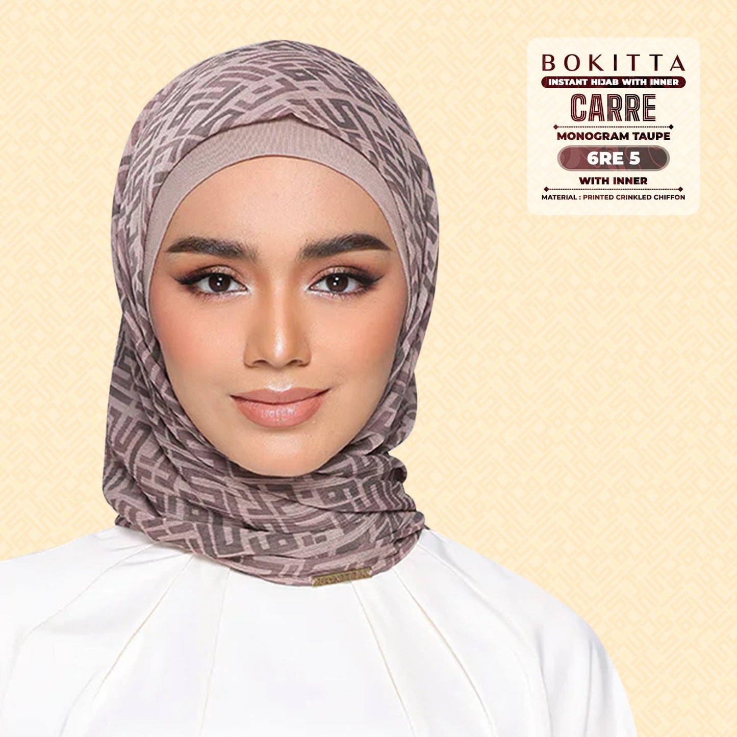 Bokitta Inspired Monogram 2 In Taupe Collection - Free Box